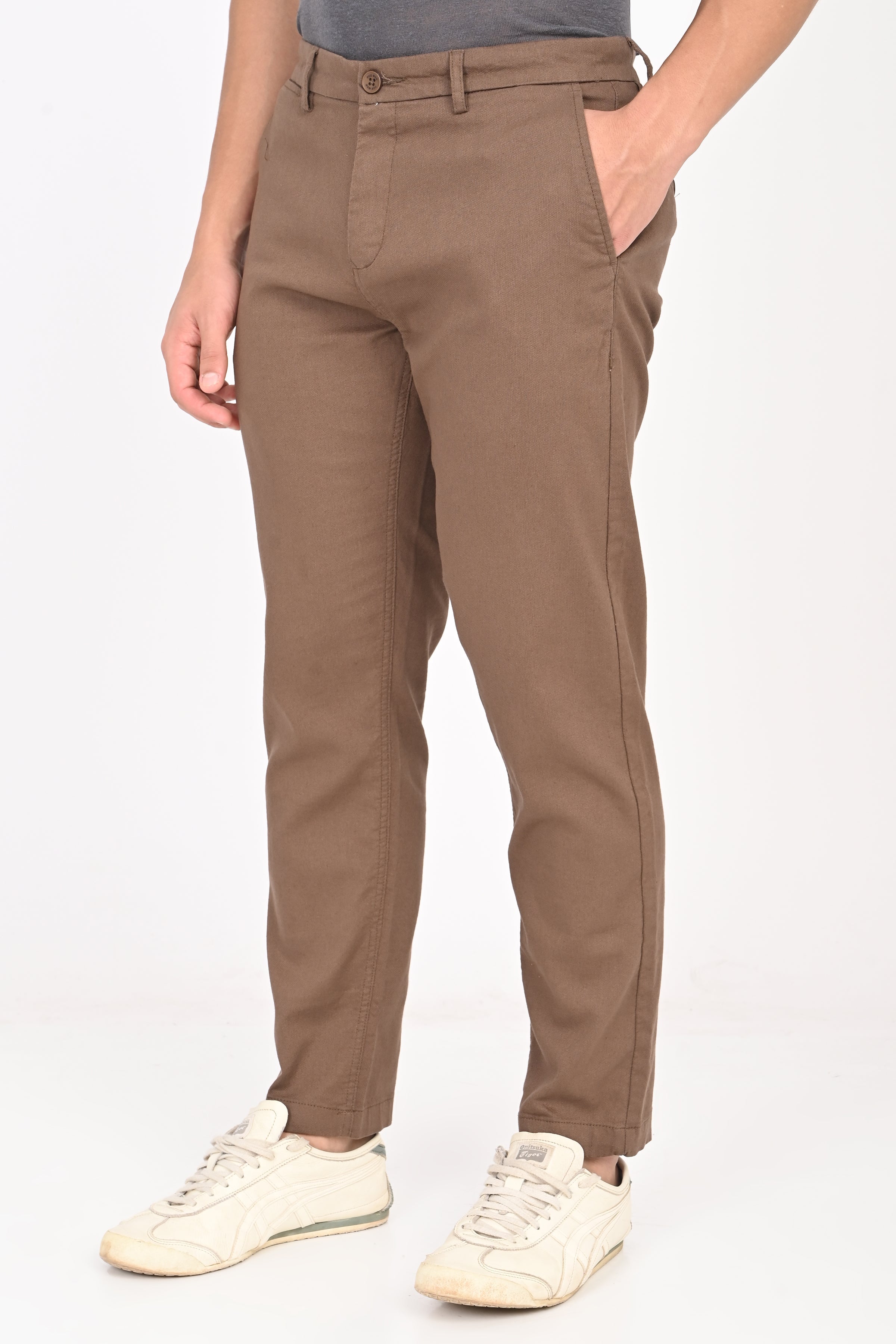 Men Structured Cotton Trouser