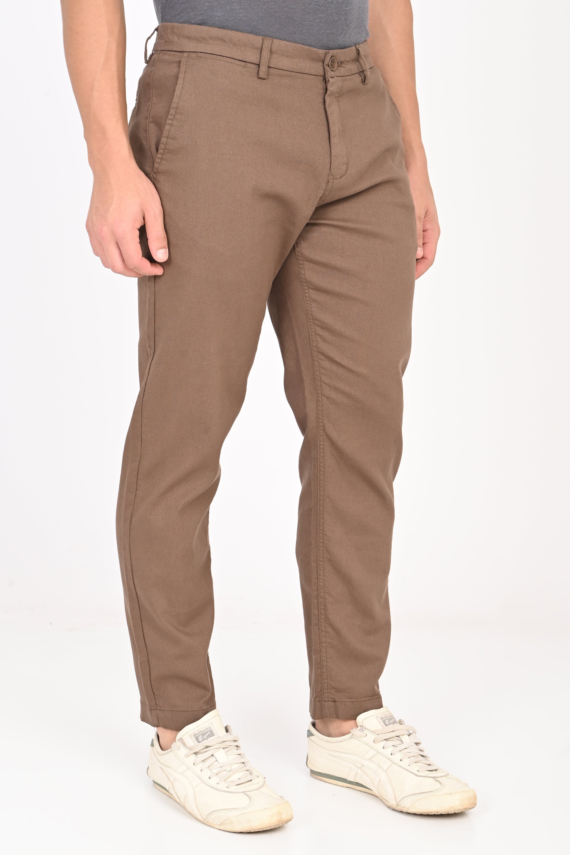 Men Structured Cotton Trouser