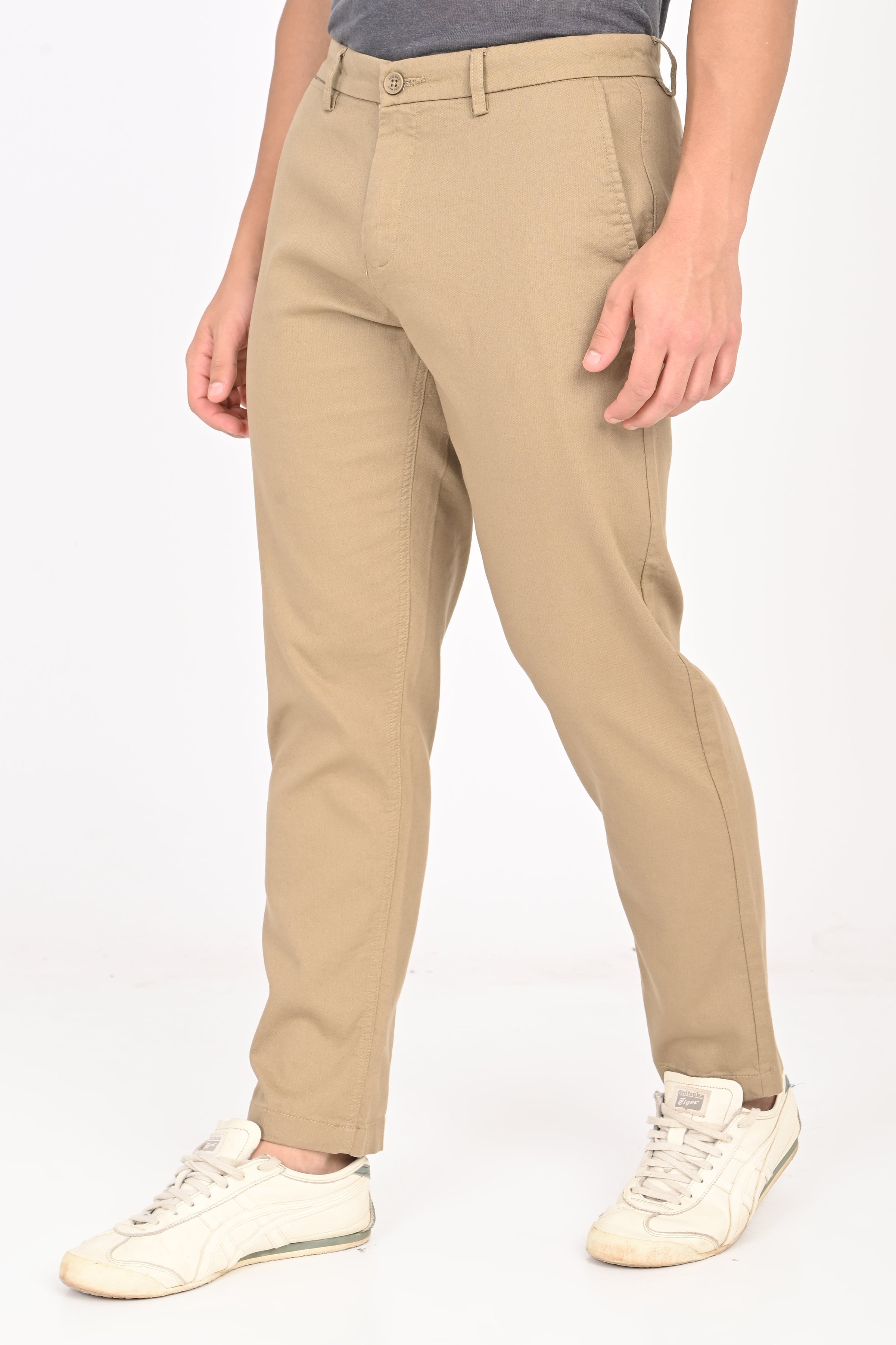 Men Structured Cotton Trouser