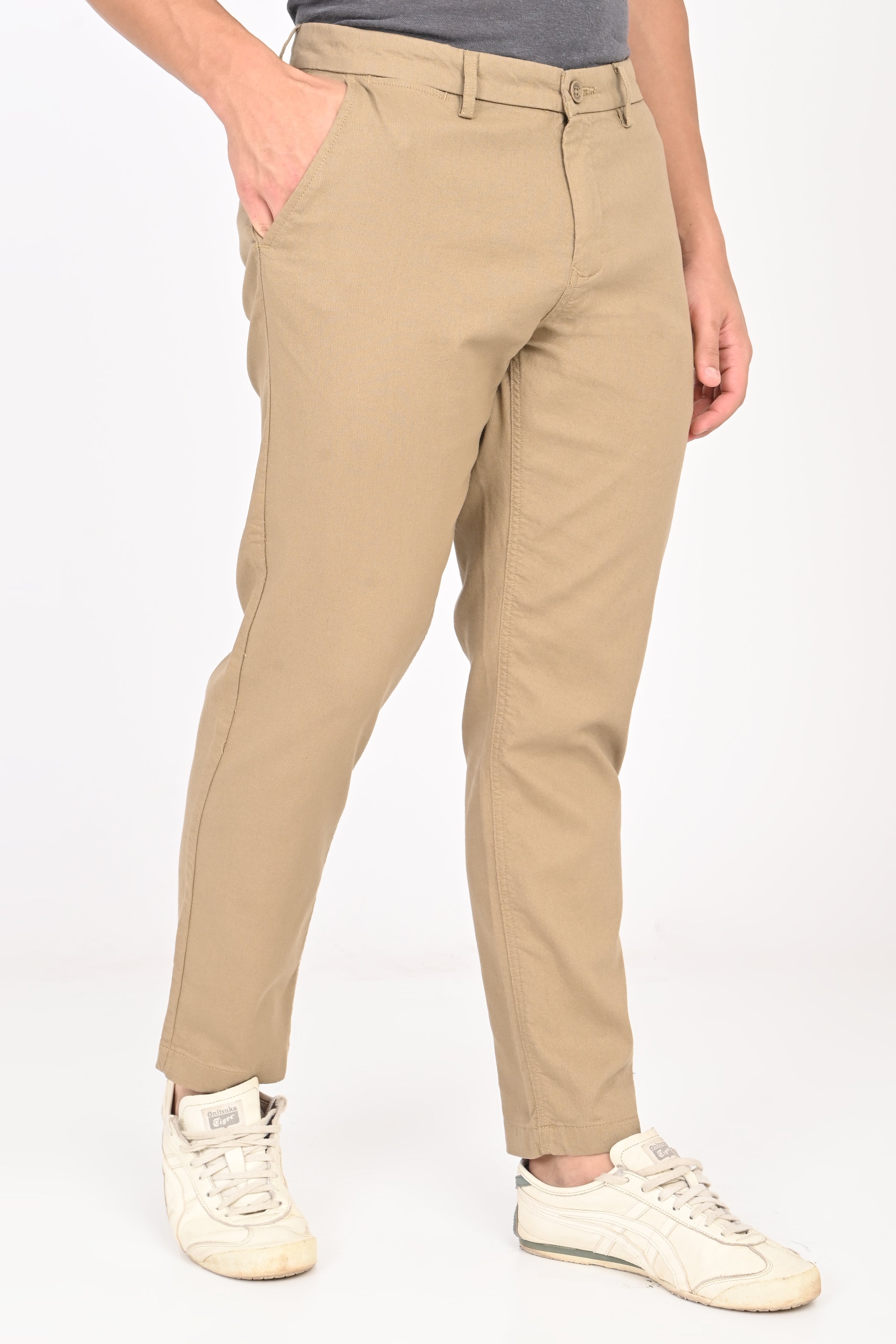 Men Structured Cotton Trouser