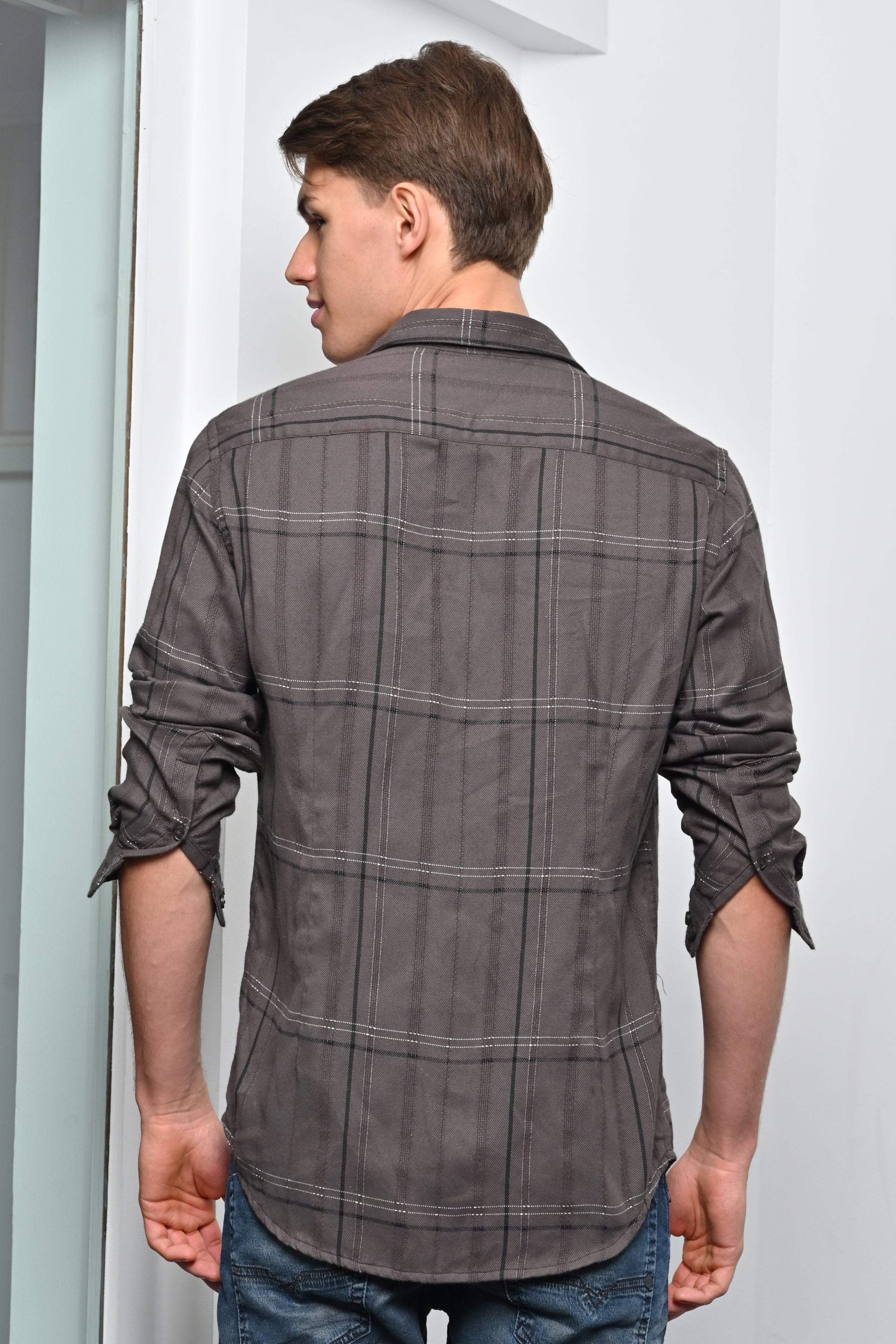Men Cotton Check Shirt