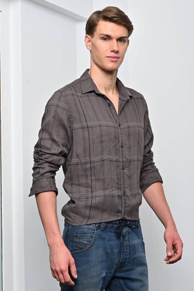 Men Cotton Check Shirt
