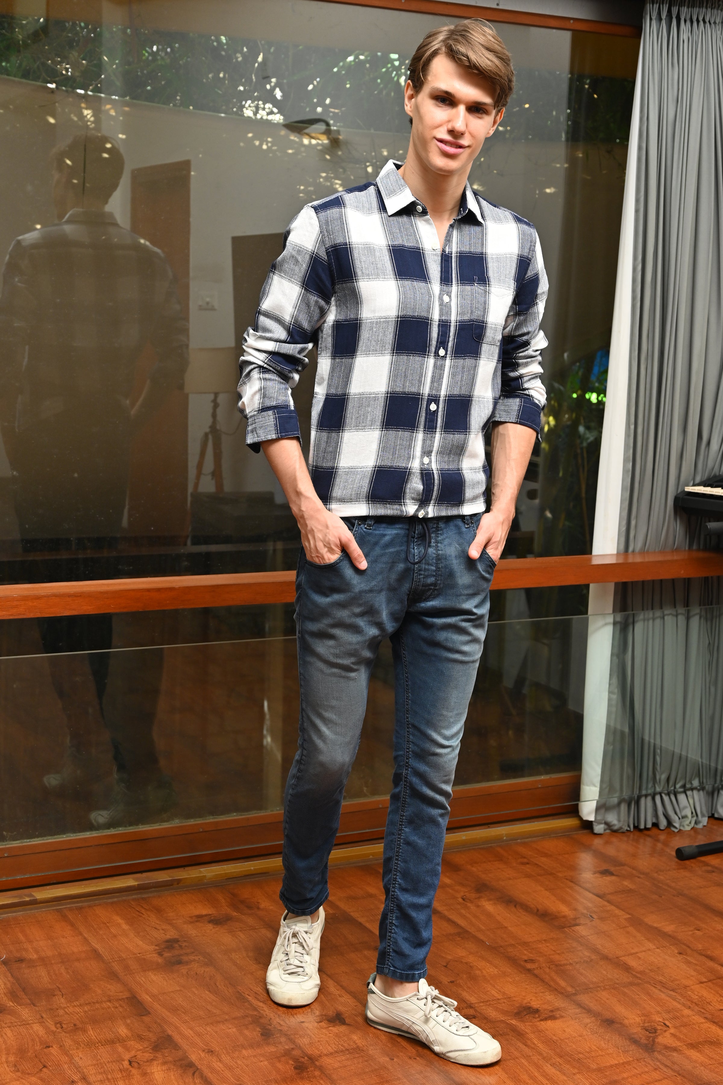 Men Block Check Shirt