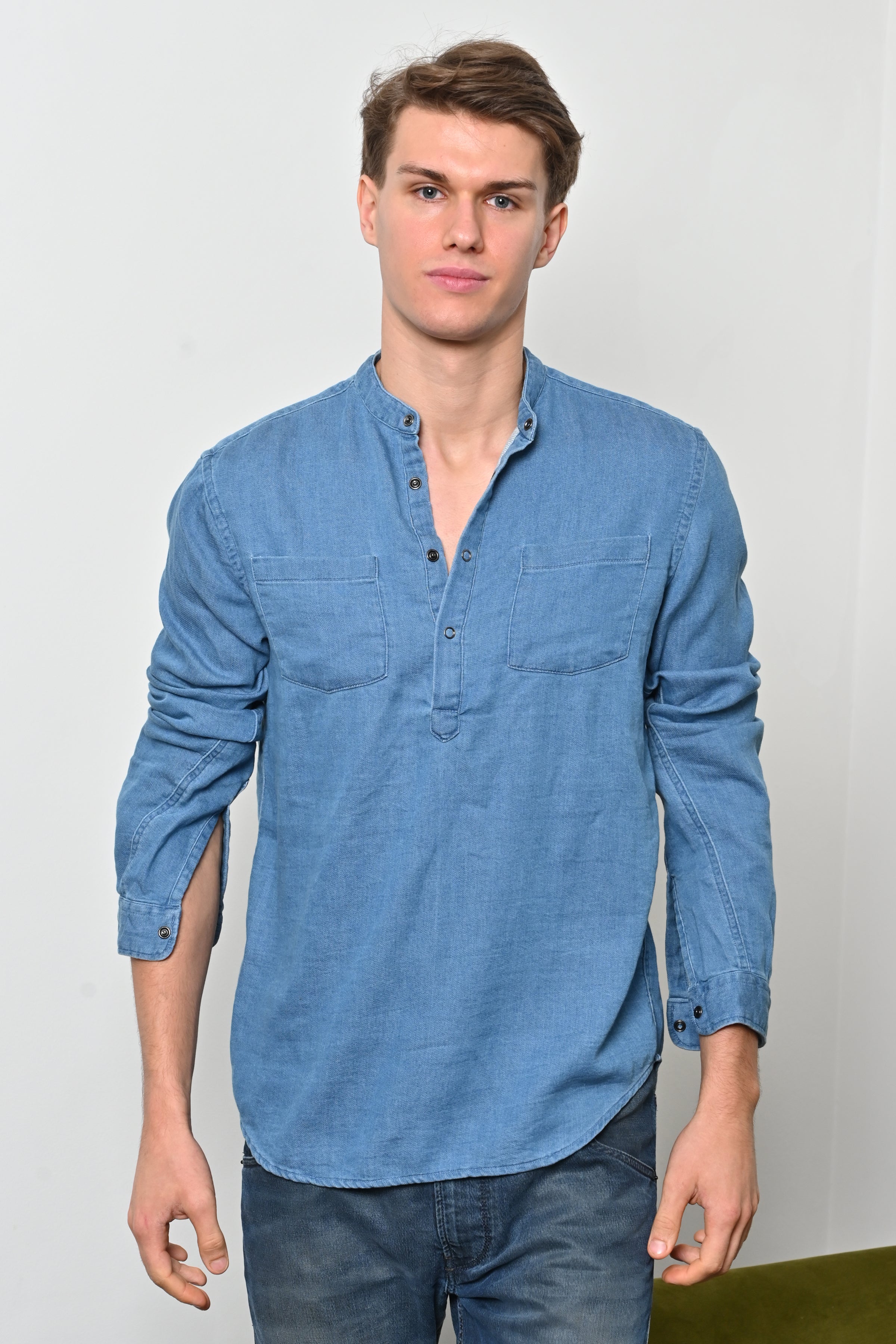 Men Jogger Denim Kurta