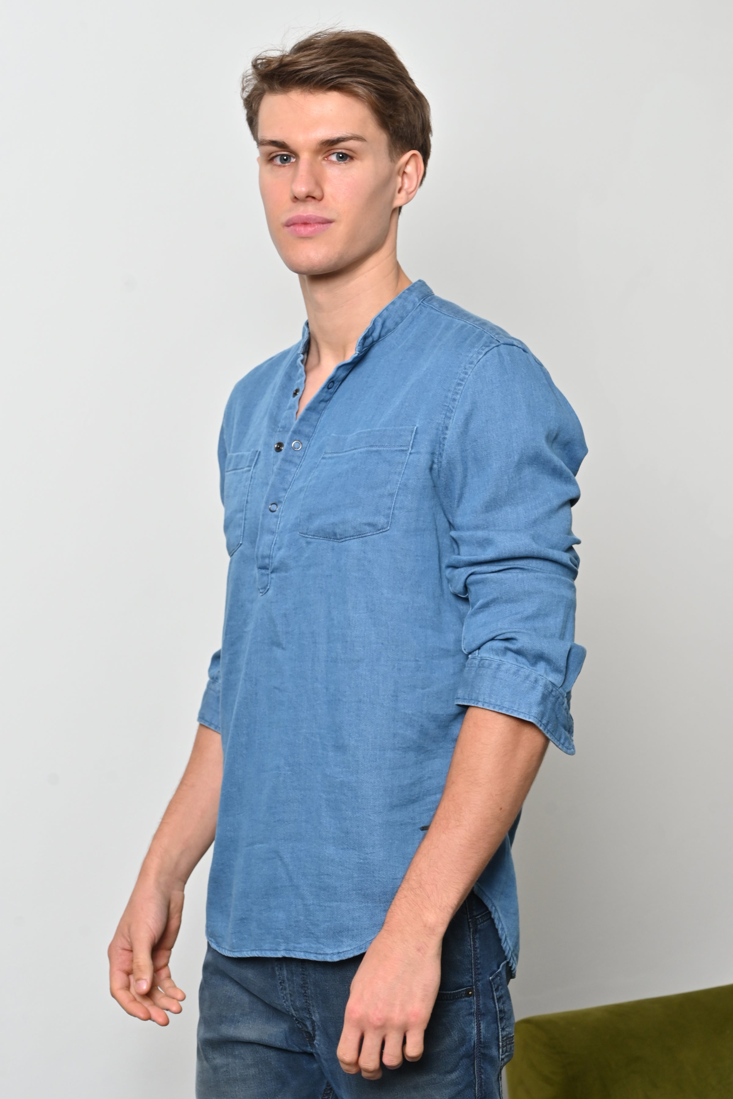 Men Jogger Denim Kurta