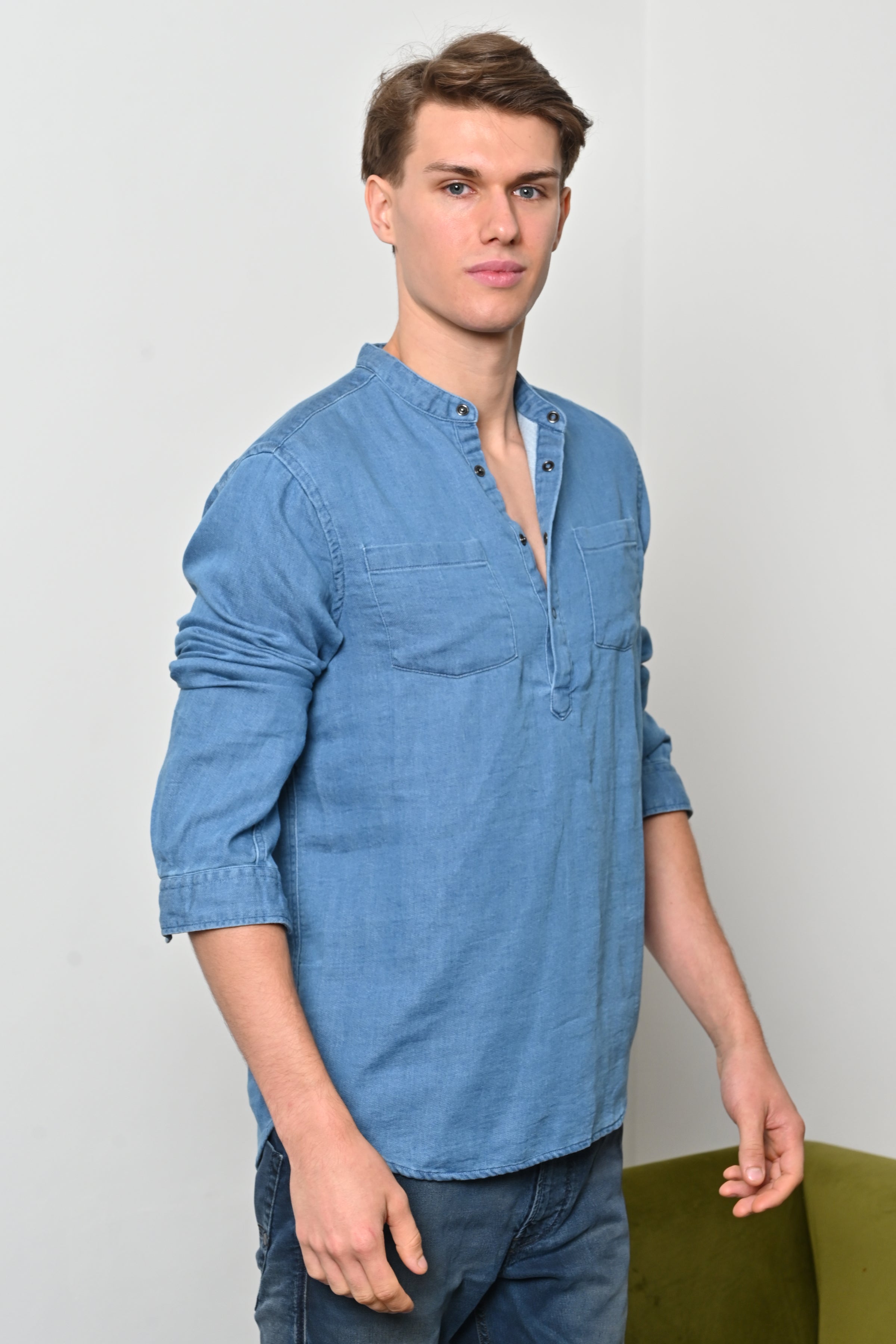 Men Jogger Denim Kurta