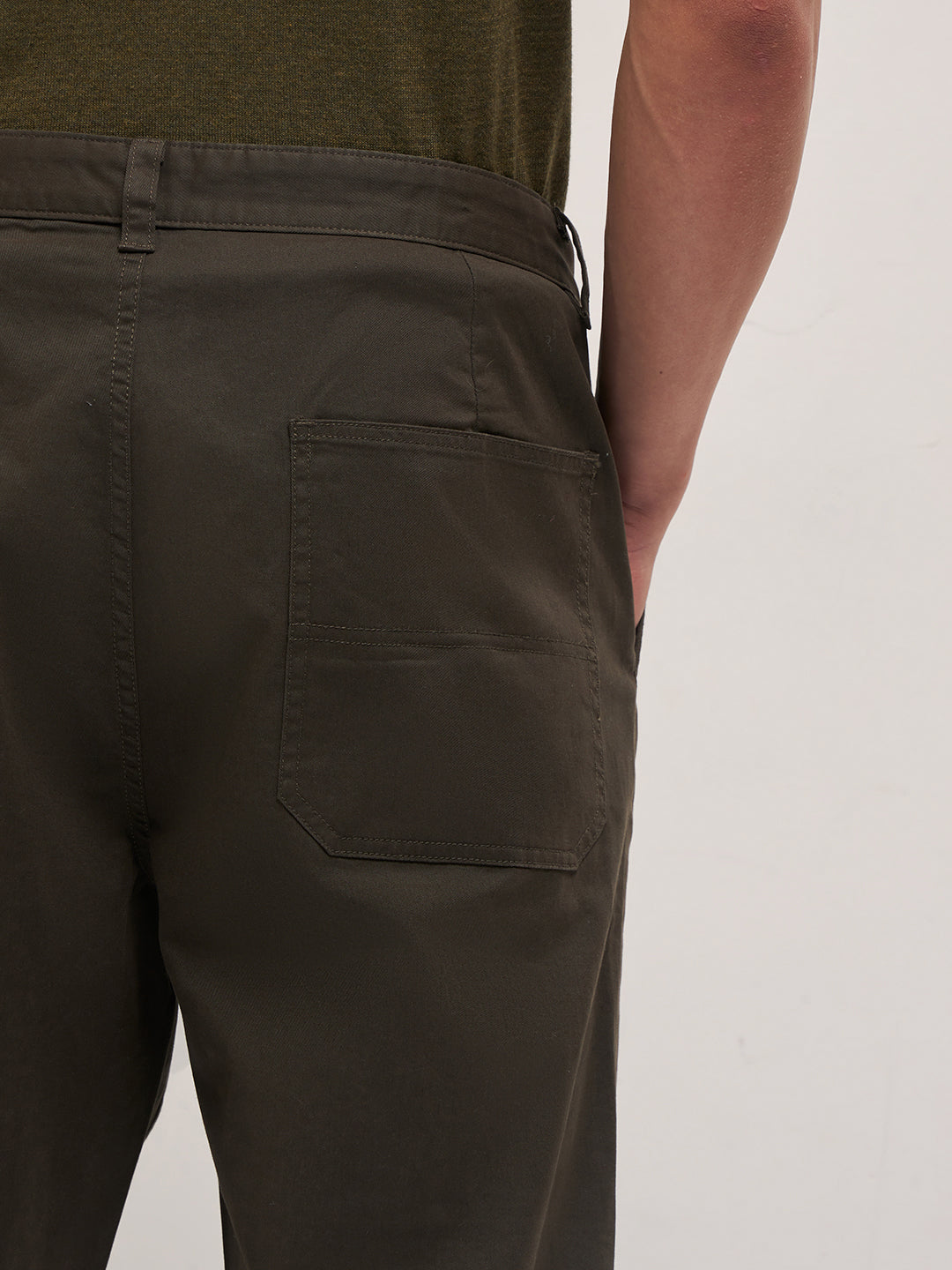 Men Brown Solid Casual Chino Trouser