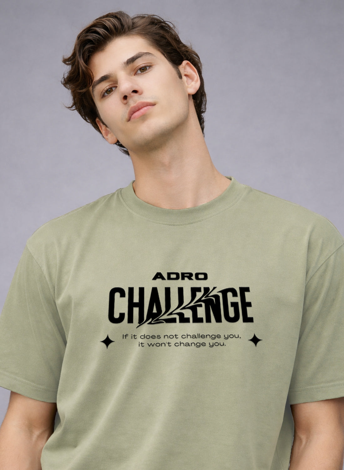 Men Oversize Fit Back Printed T-Shirt