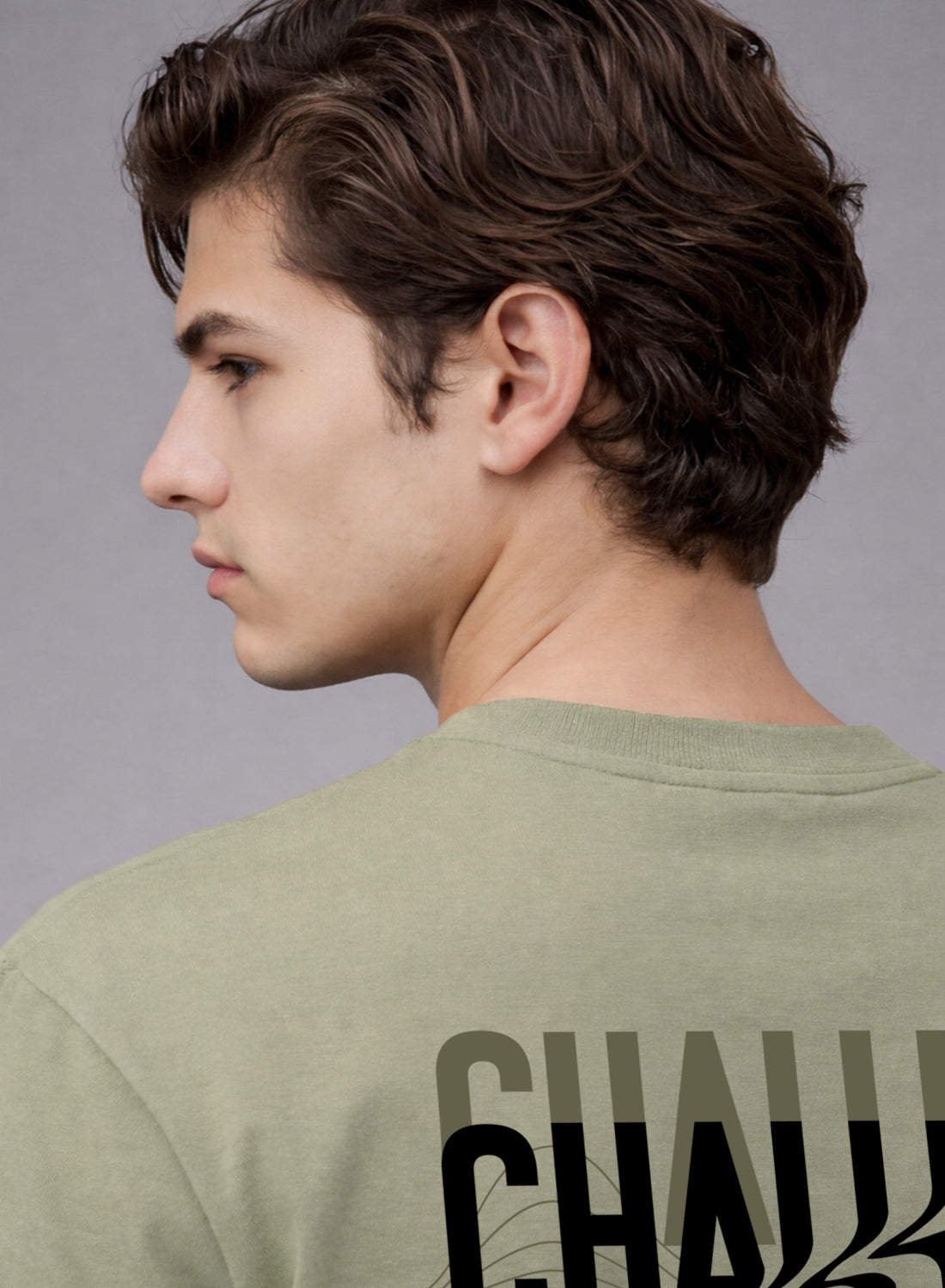 Men Oversize Fit Back Printed T-Shirt