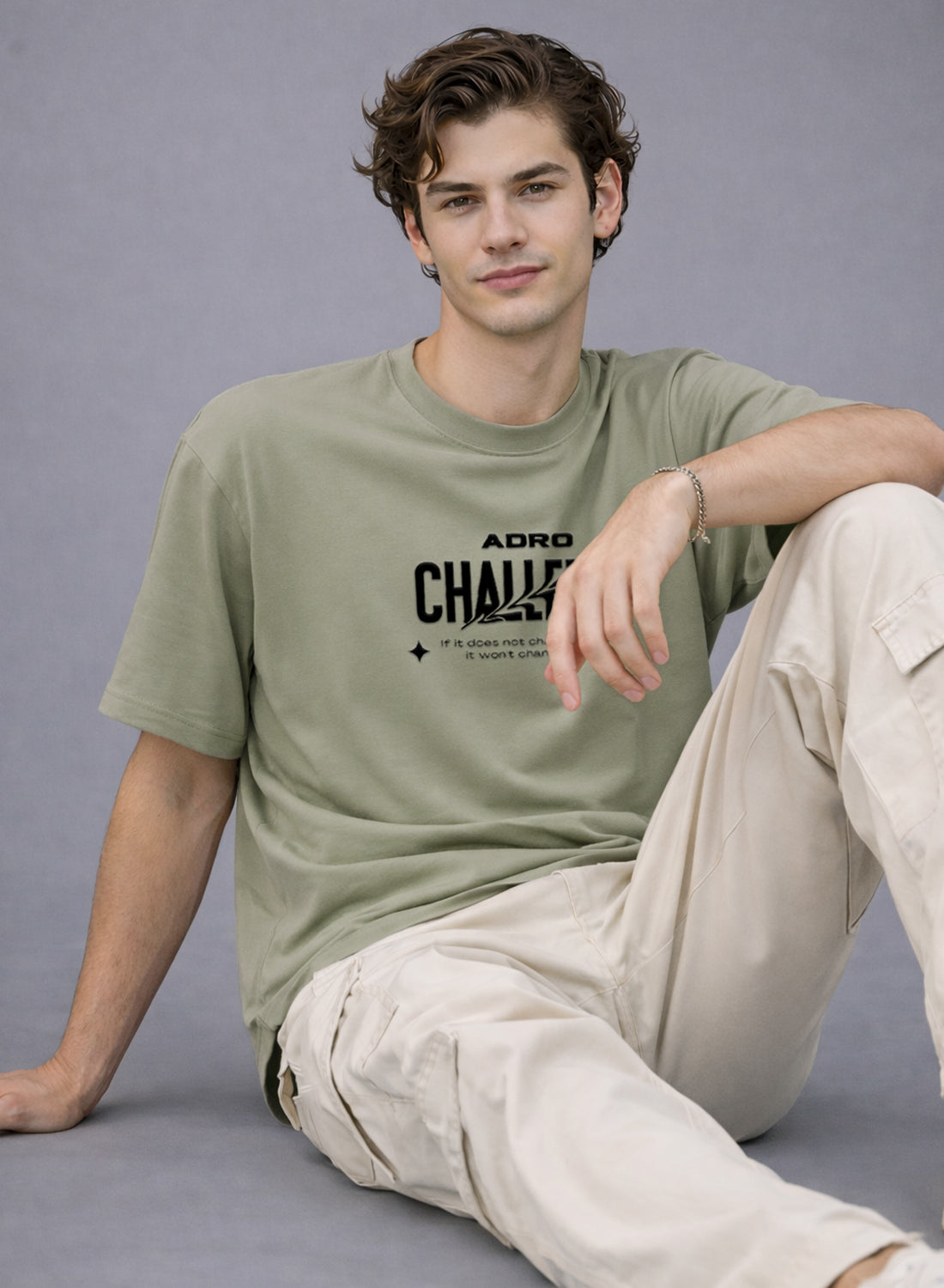 Men Oversize Fit Back Printed T-Shirt