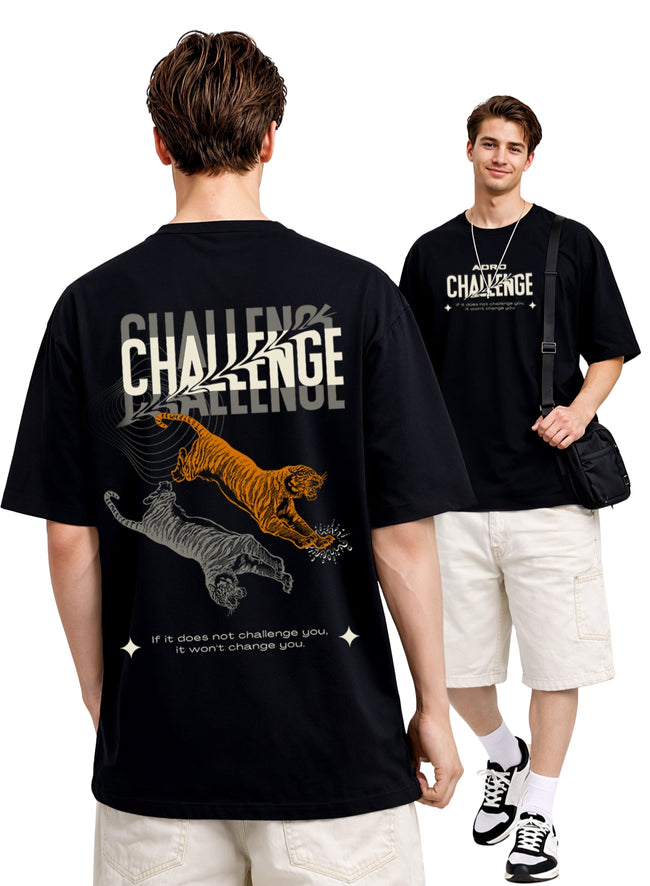 Men Oversize Fit Back Printed T-Shirt