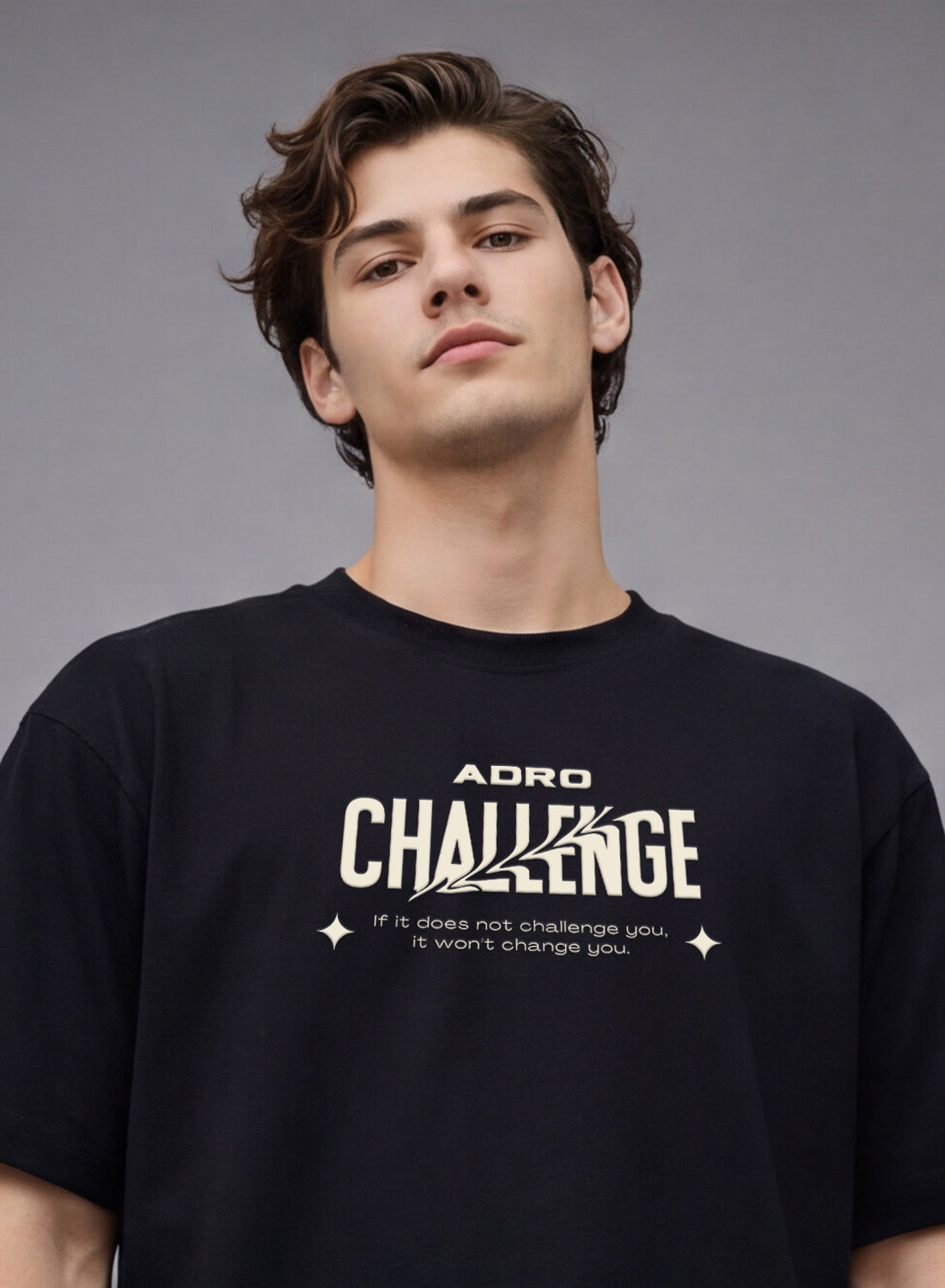 Men Oversize Fit Back Printed T-Shirt