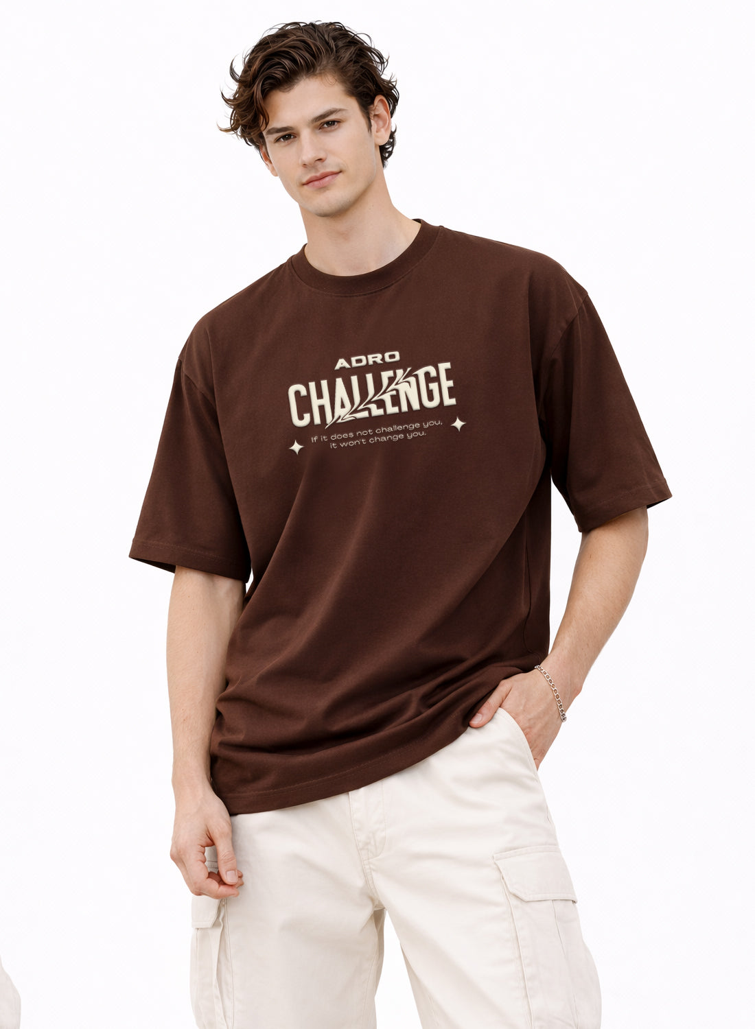 Men Oversize Fit Back Printed T-Shirt