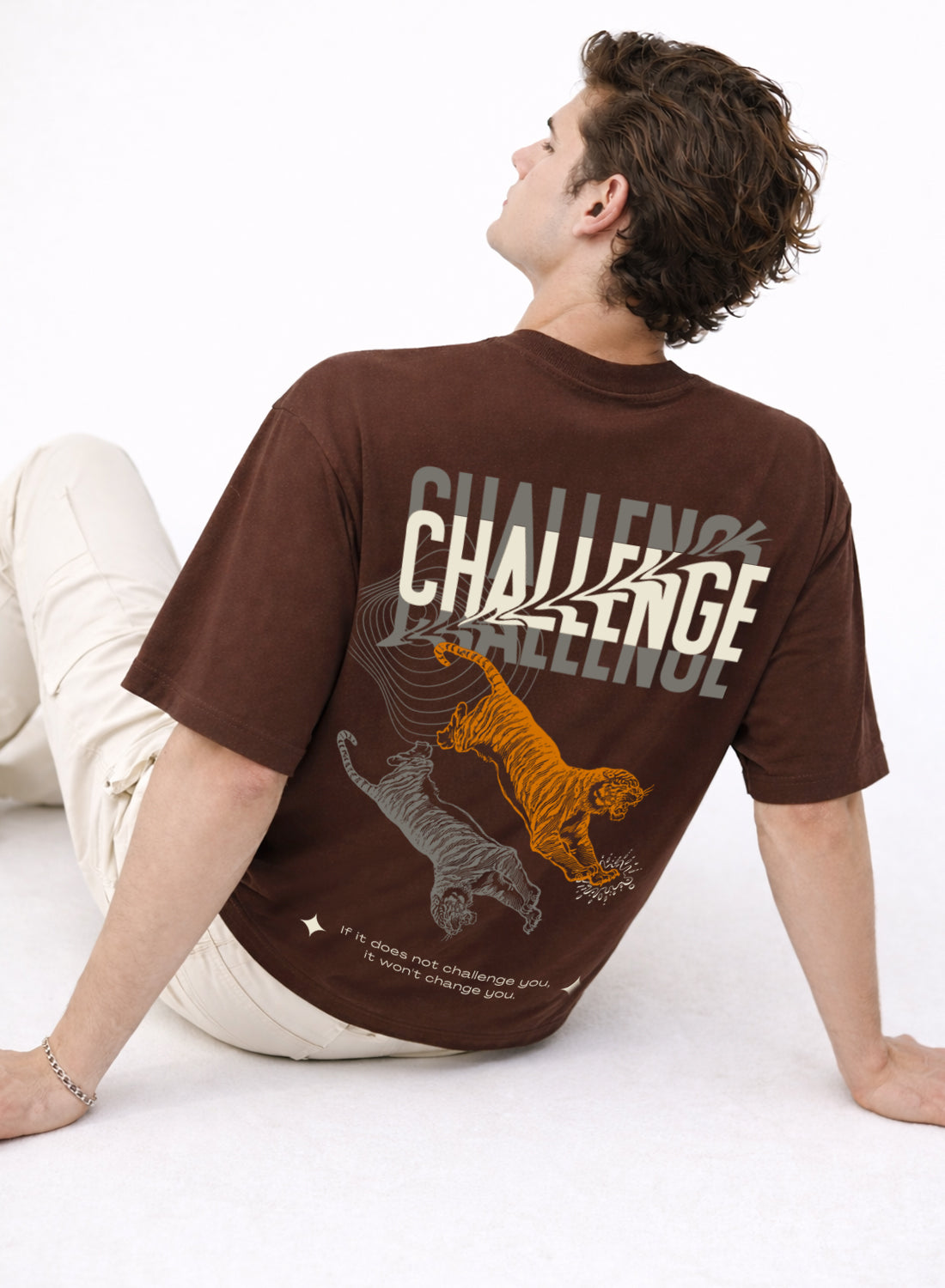 Men Oversize Fit Back Printed T-Shirt