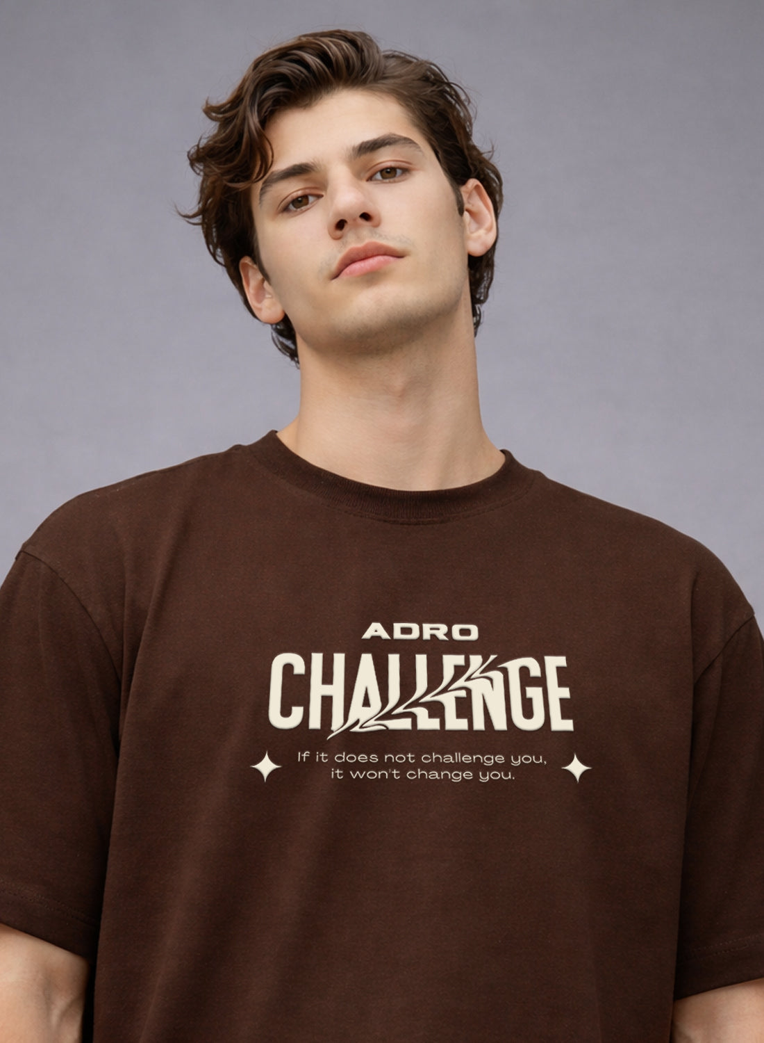 Men Oversize Fit Back Printed T-Shirt