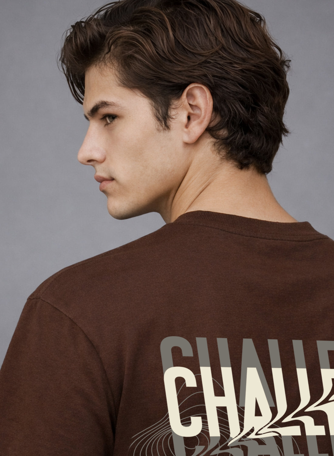 Men Oversize Fit Back Printed T-Shirt