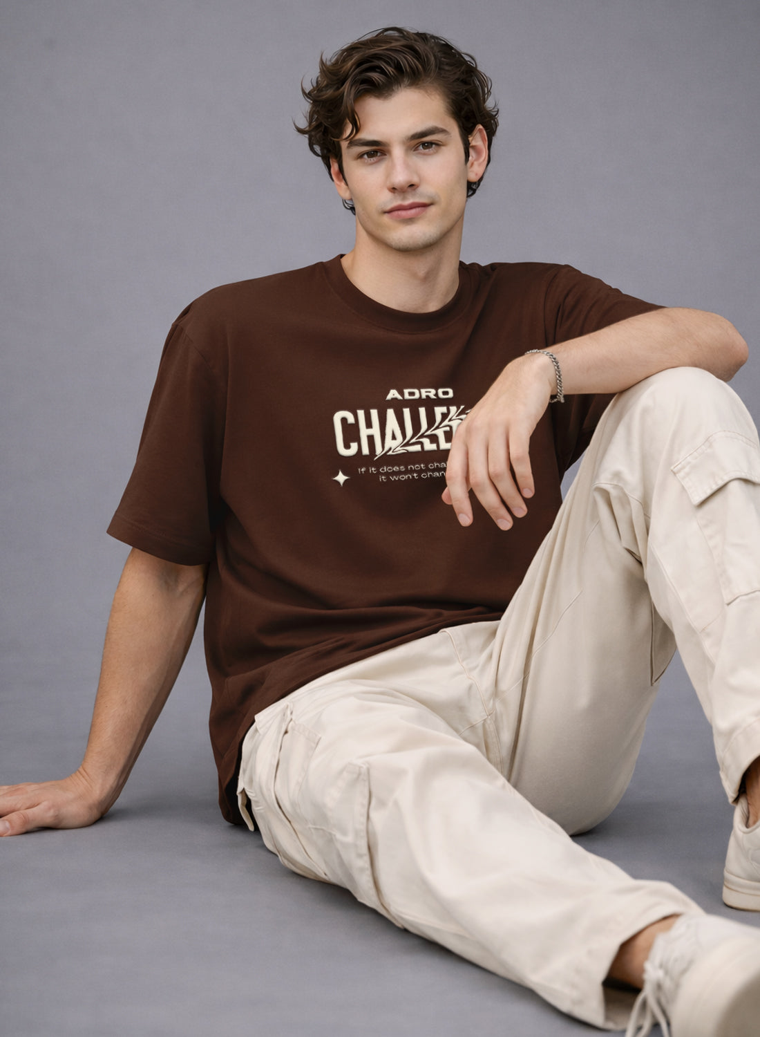 Men Oversize Fit Back Printed T-Shirt