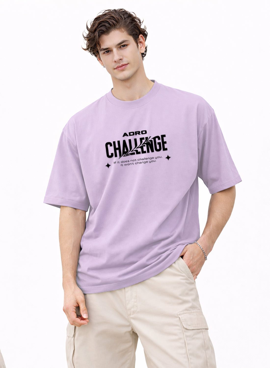 Men Oversize Fit Back Printed T-Shirt