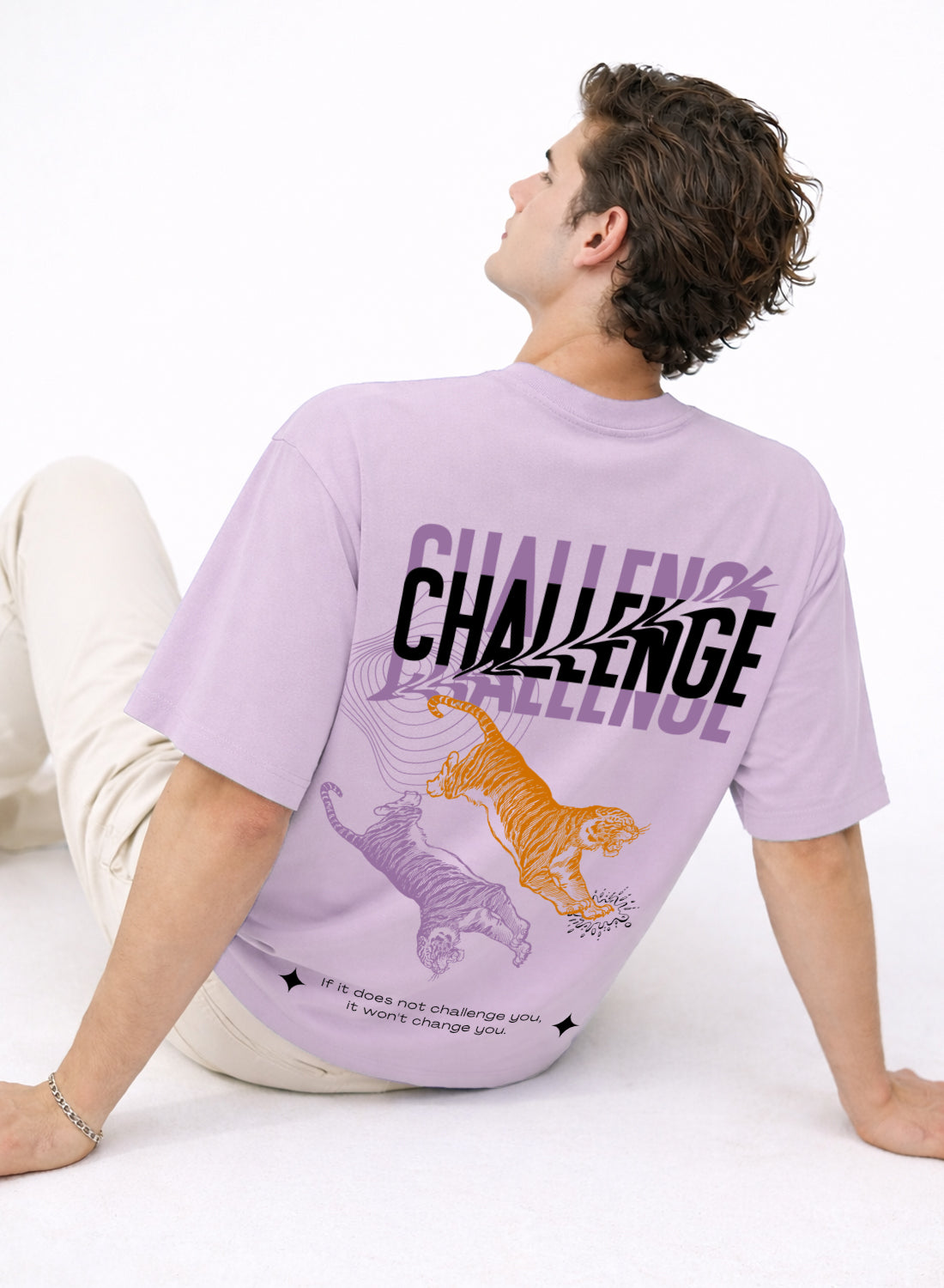 Men Oversize Fit Back Printed T-Shirt