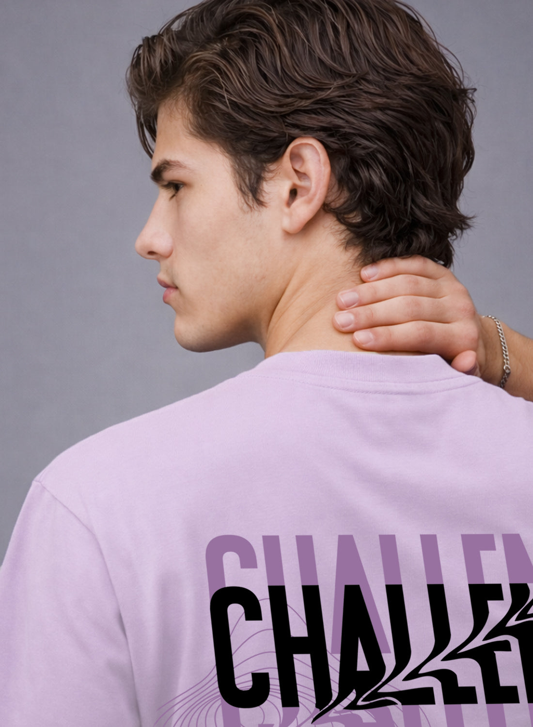 Men Oversize Fit Back Printed T-Shirt