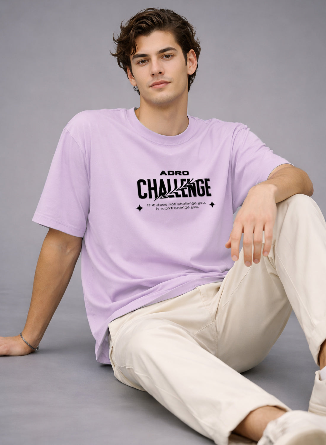 Men Oversize Fit Back Printed T-Shirt