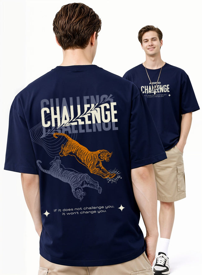 Men Oversize Fit Back Printed T-Shirt