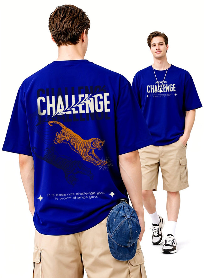 Men Oversize Fit Back Printed T-Shirt