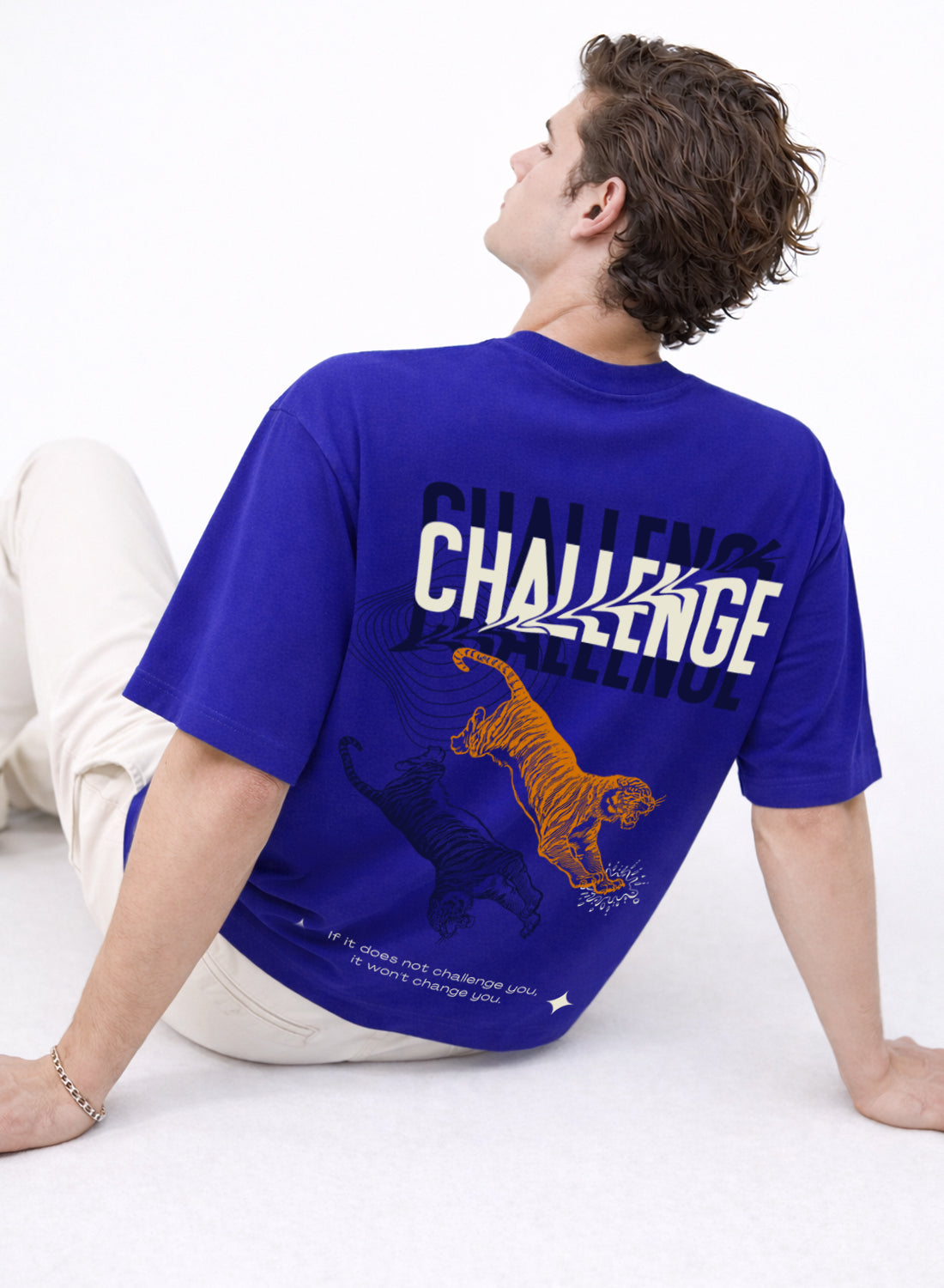 Men Oversize Fit Back Printed T-Shirt