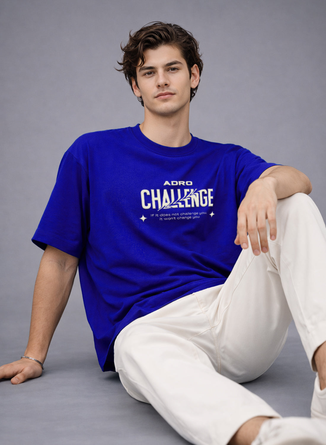 Men Oversize Fit Back Printed T-Shirt