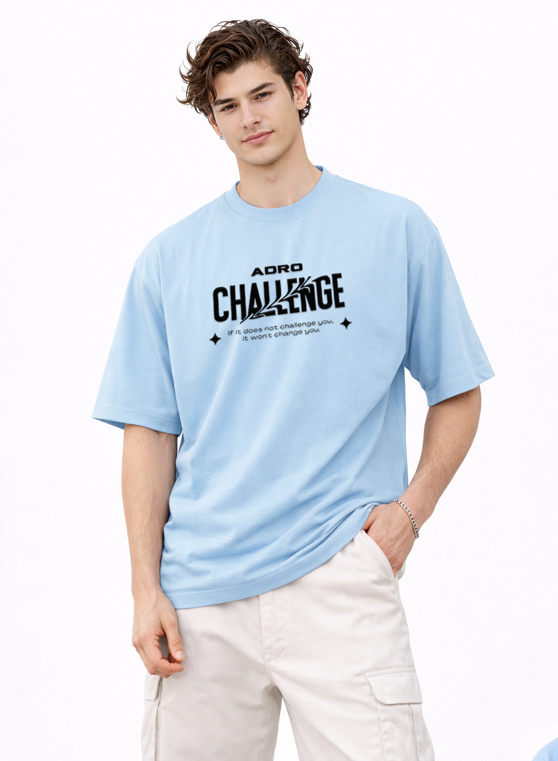 Men Oversize Fit Back Printed T-Shirt