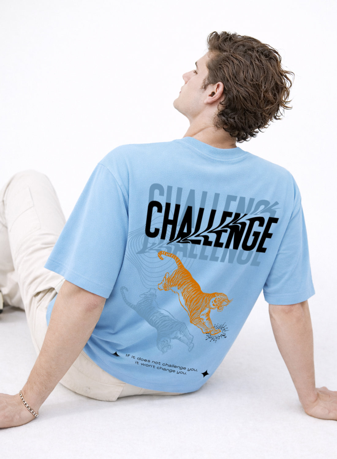 Men Oversize Fit Back Printed T-Shirt