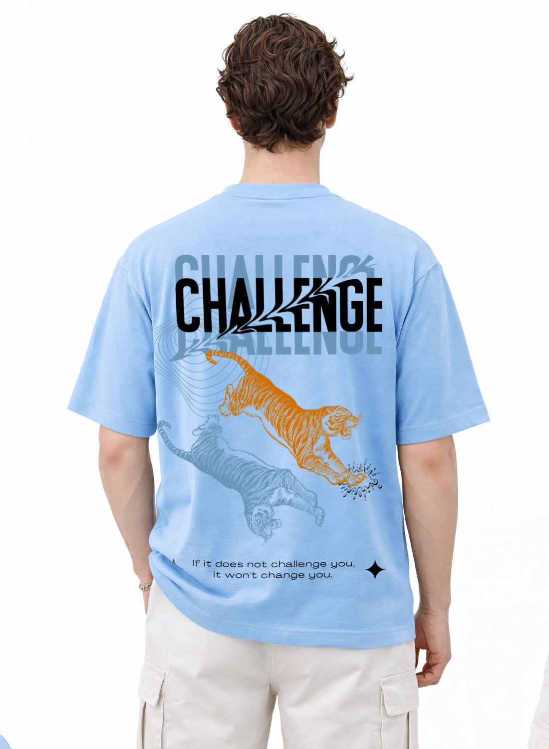Men Oversize Fit Back Printed T-Shirt