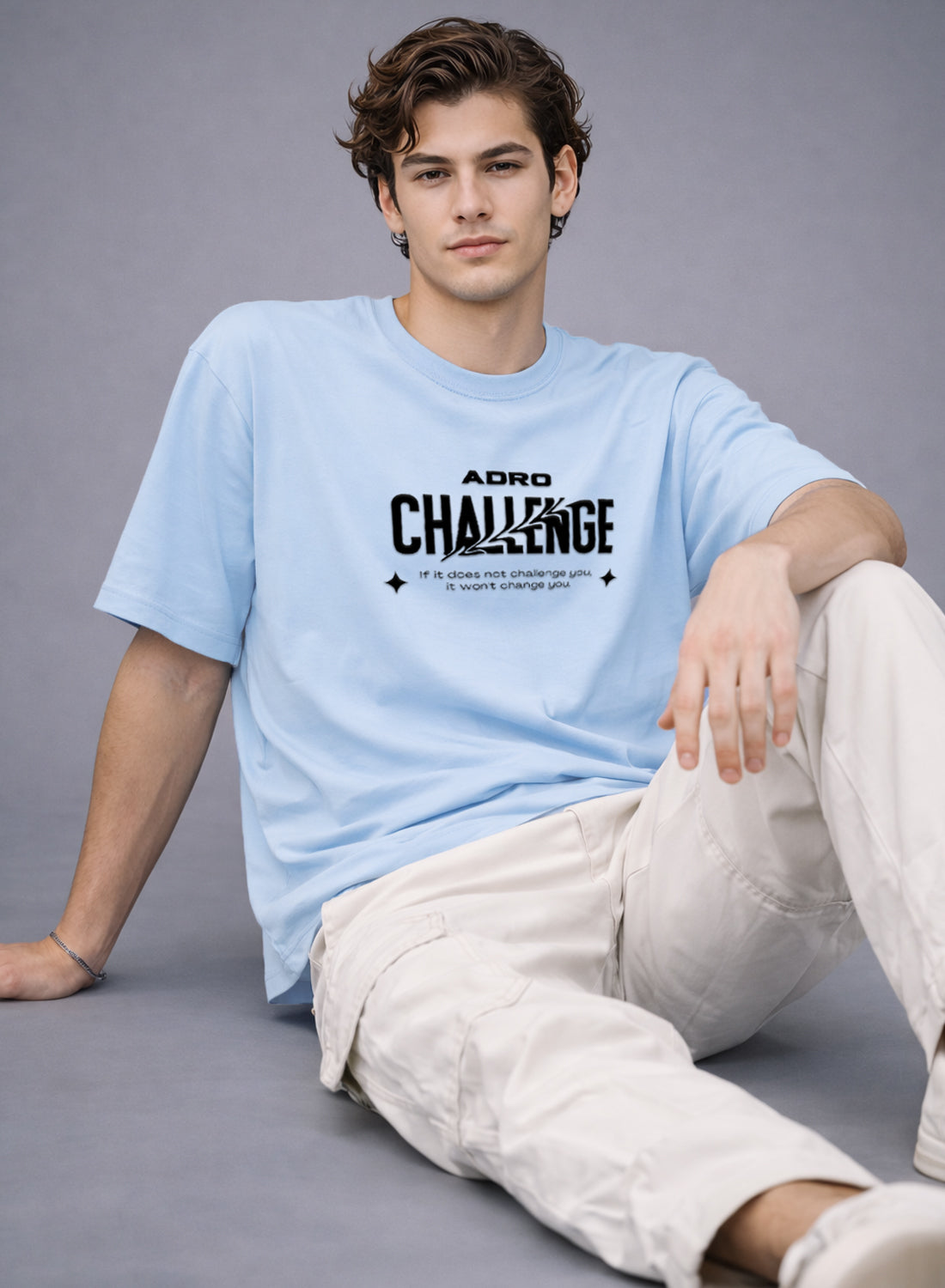 Men Oversize Fit Back Printed T-Shirt