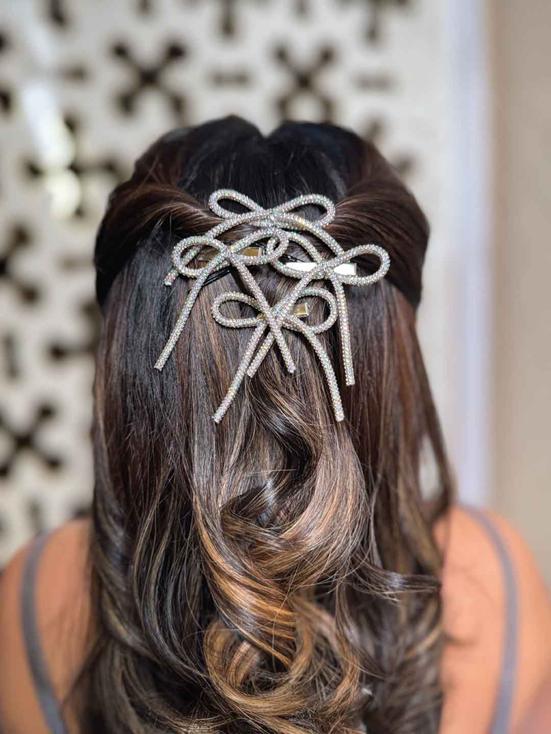 Holographic Crystal Hair Bows Alligator Clip Set of 4