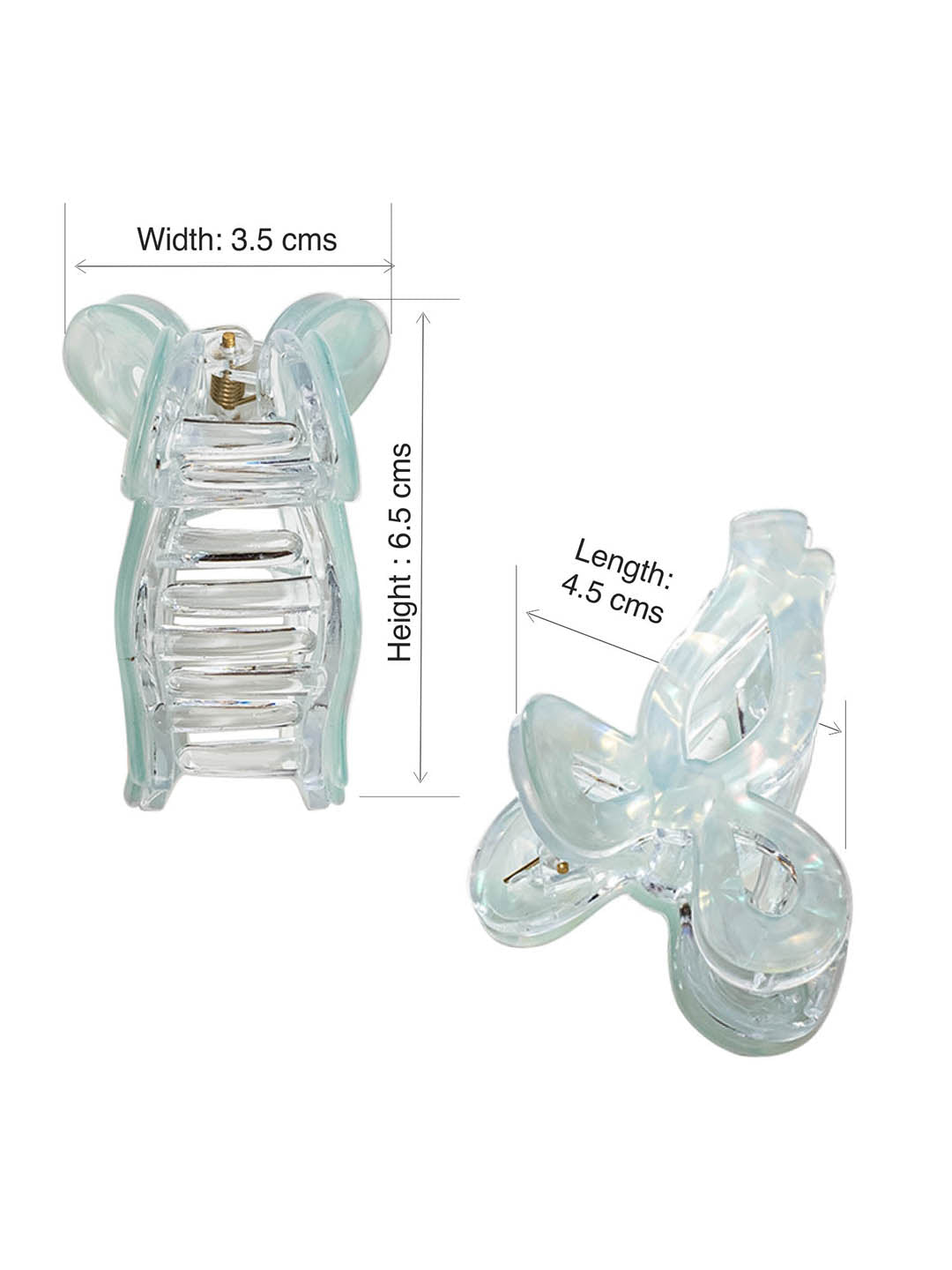 Women Multi Holographic Bow Hair Claw Clips Set Of 3