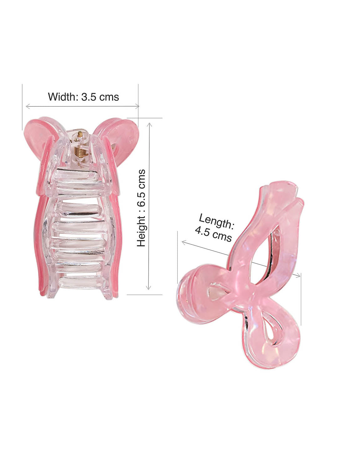Women Multi Holographic Bow Hair Claw Clips Set Of 3