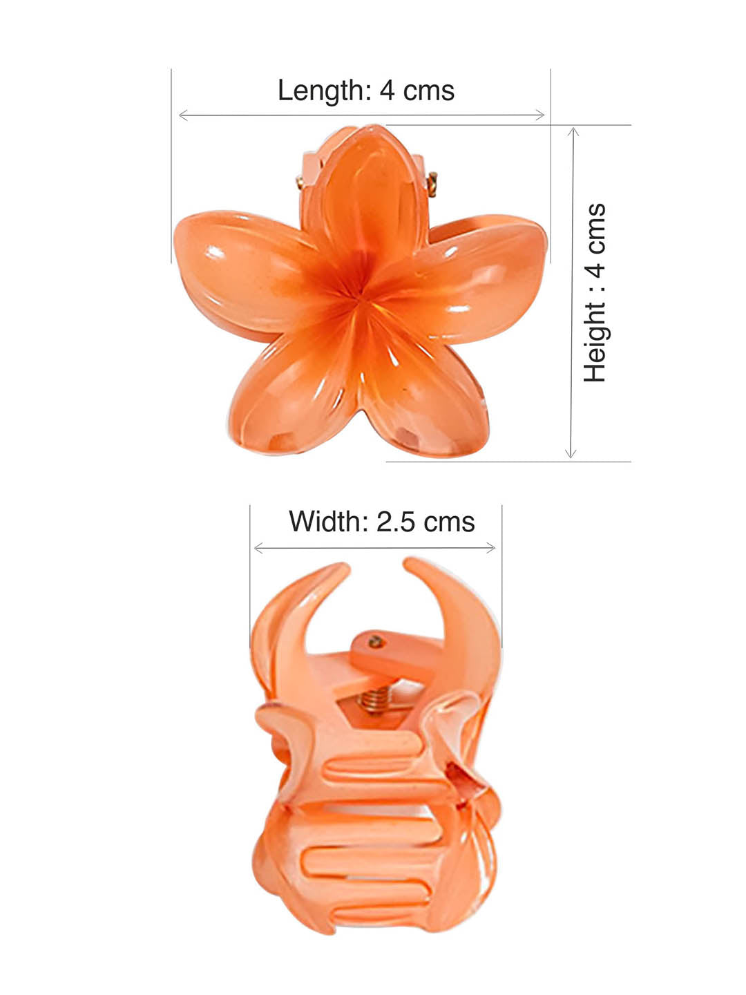 Multi Flower Hair Claw Clips with Free Pouch Set of 6