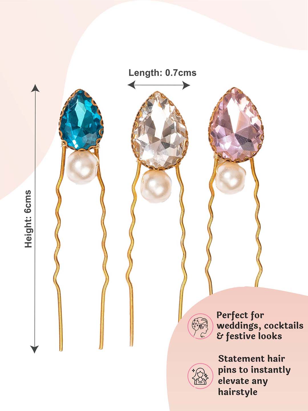 Multi Crystal Pins - Set of 6