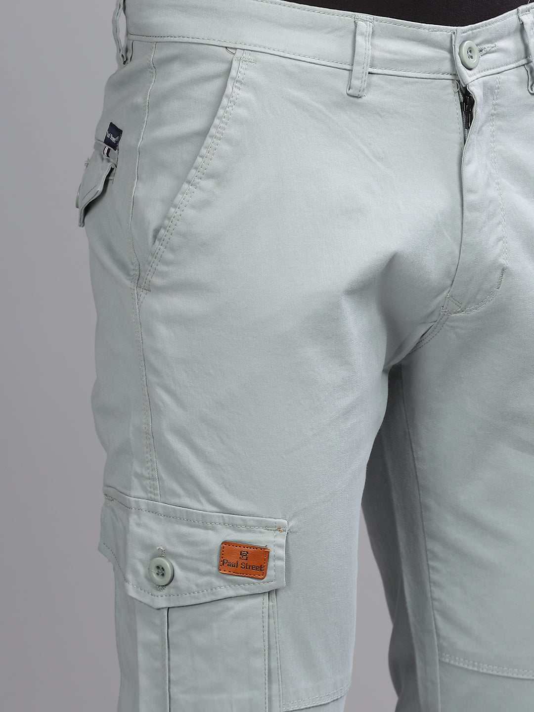 Men Twill Blue Cargo Pant