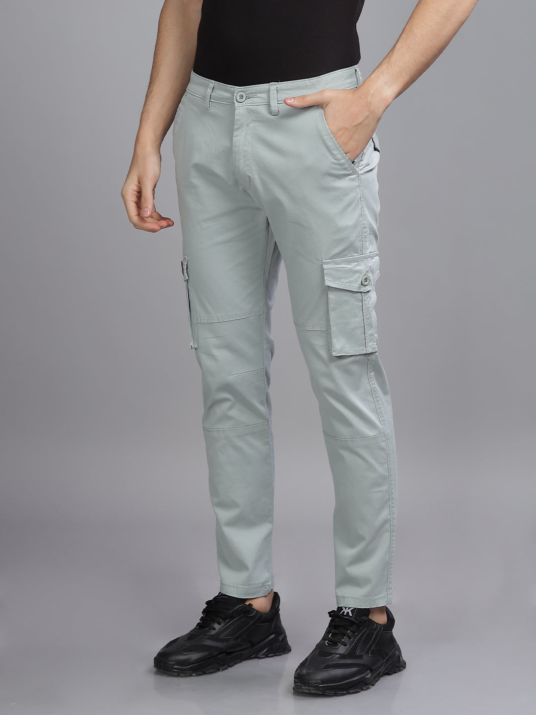 Men Twill Blue Cargo Pant