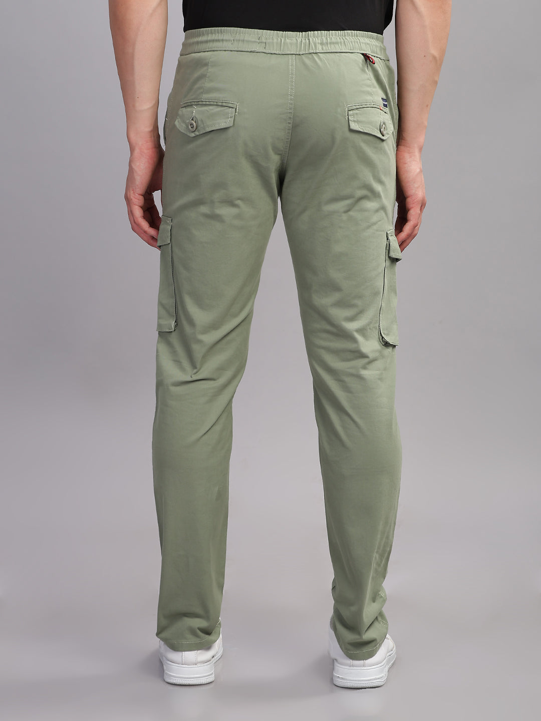Men Aslant Green Cargo Pant