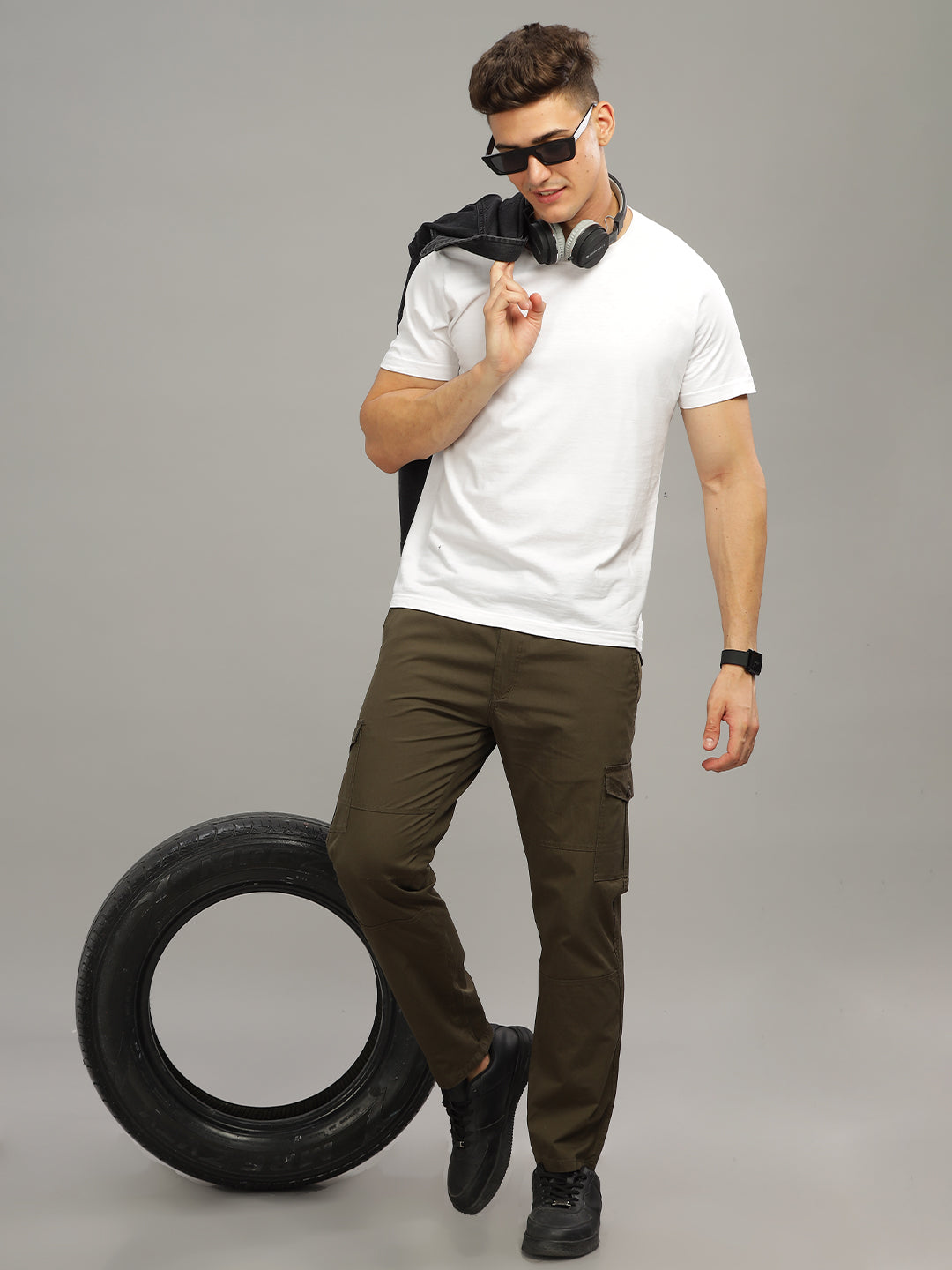 Men Suave Olive Cargo Pant