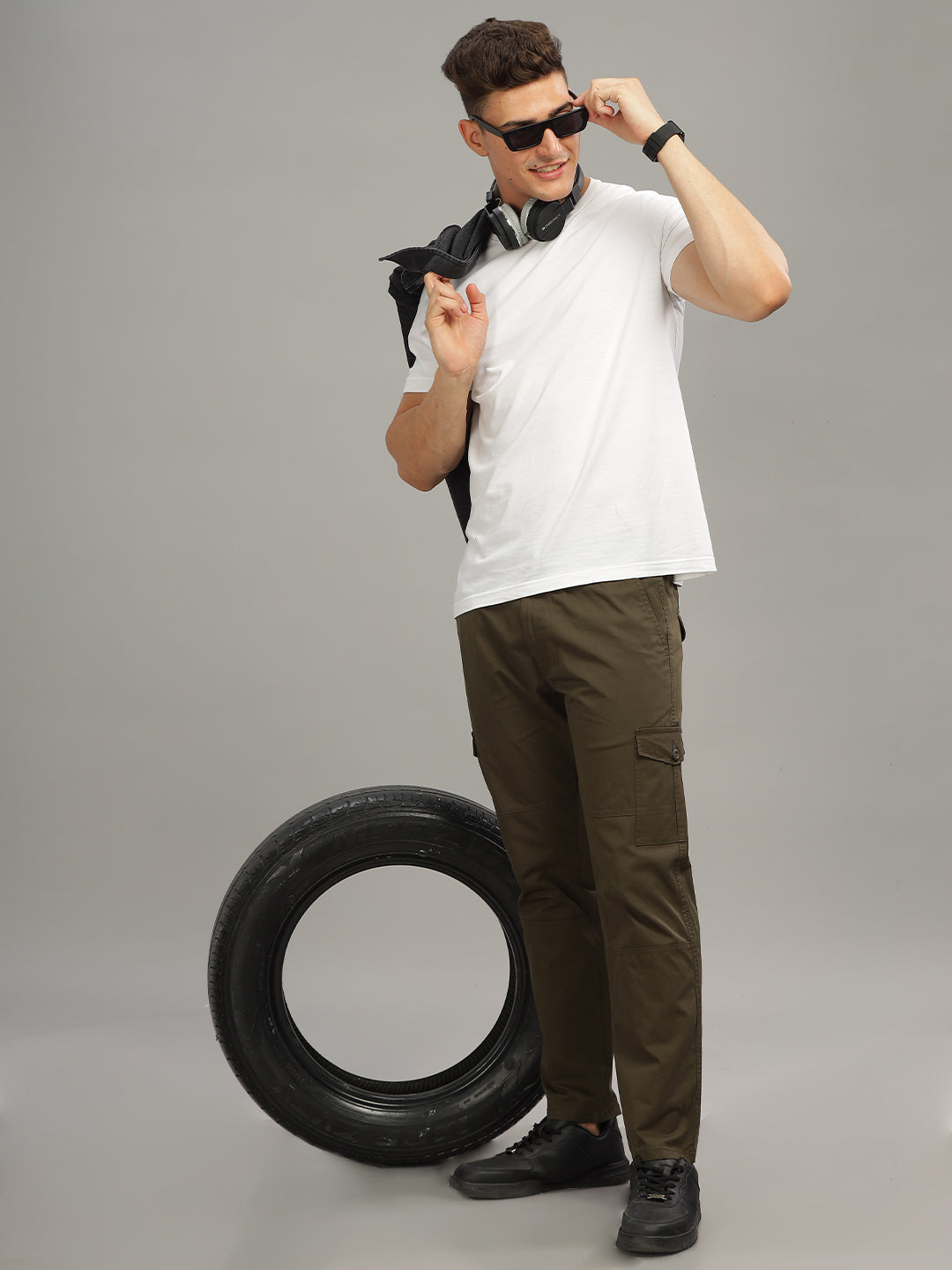 Men Suave Olive Cargo Pant