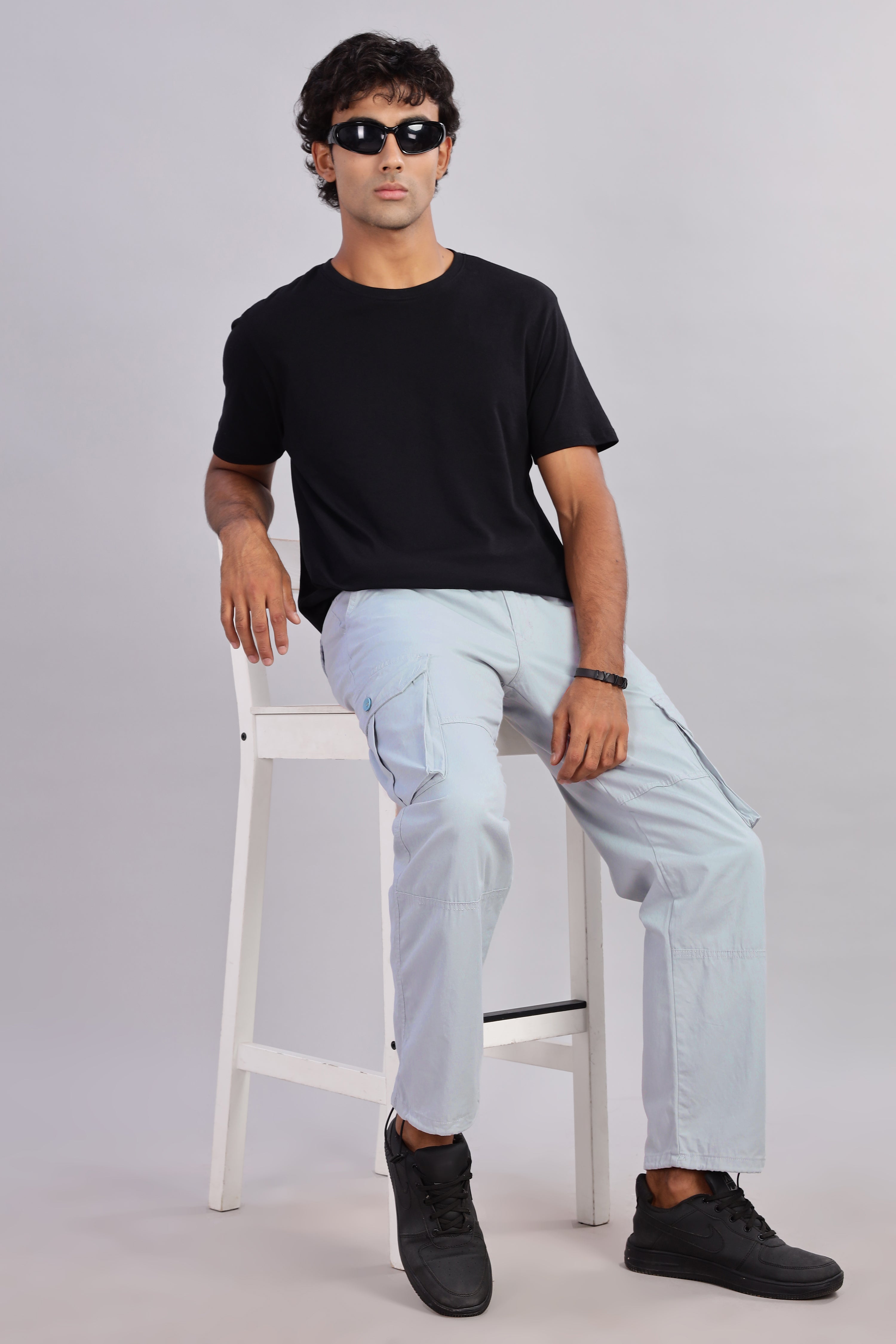 Men Sway Blue Parachute Cargo Pant