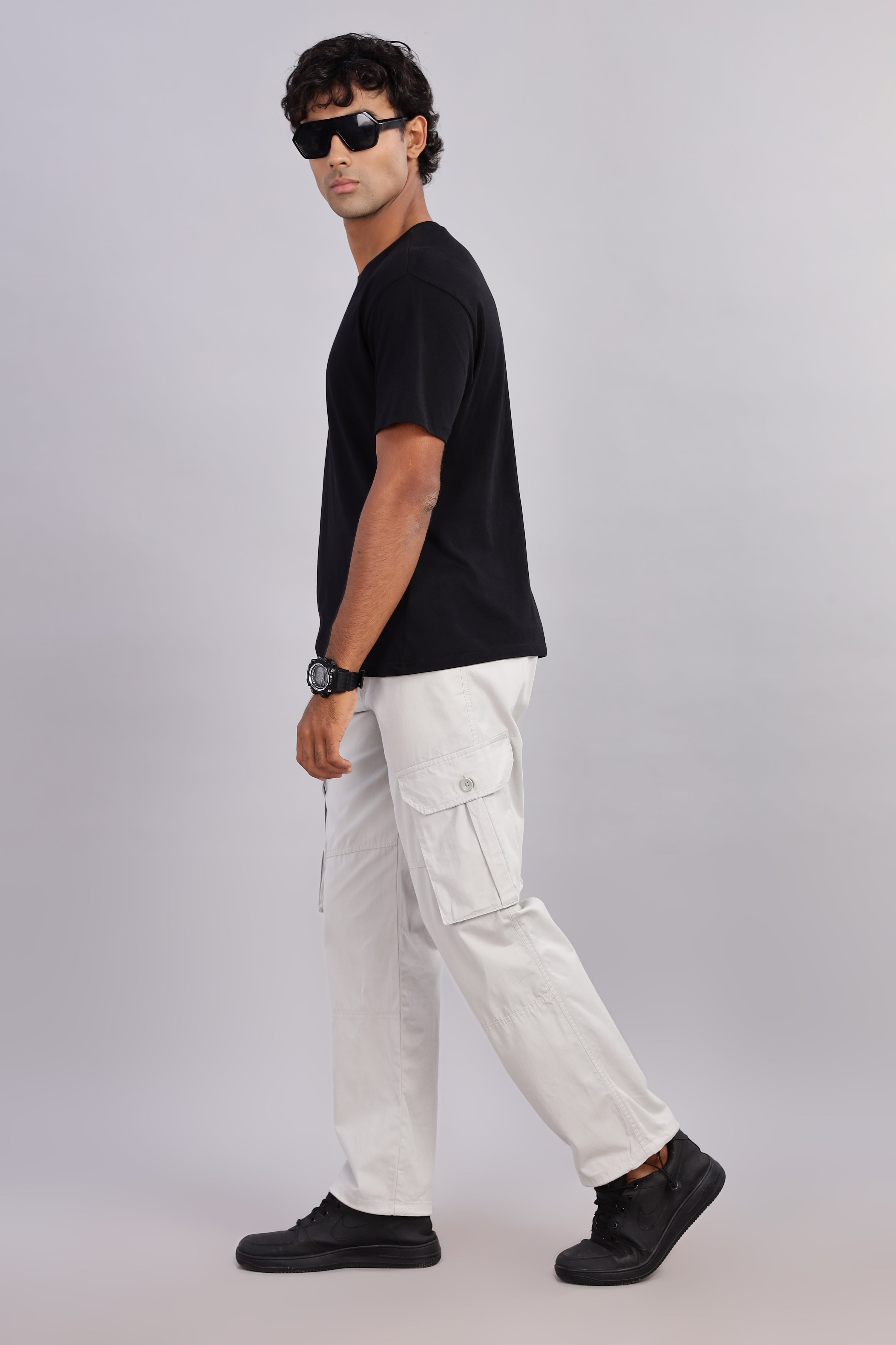 Men Sway Grey Parachute Cargo Pant