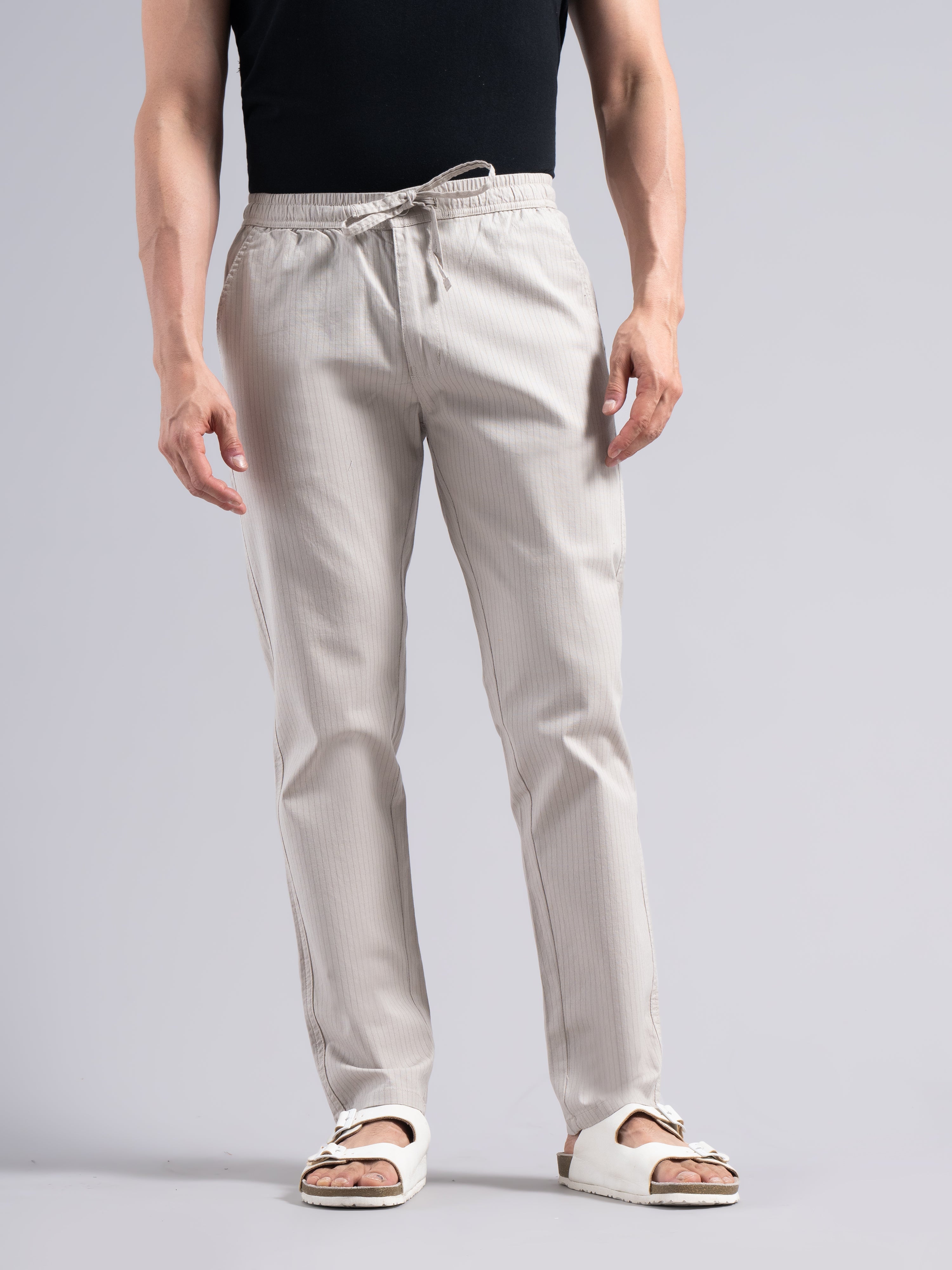 Men Linea Striped Linen Pant