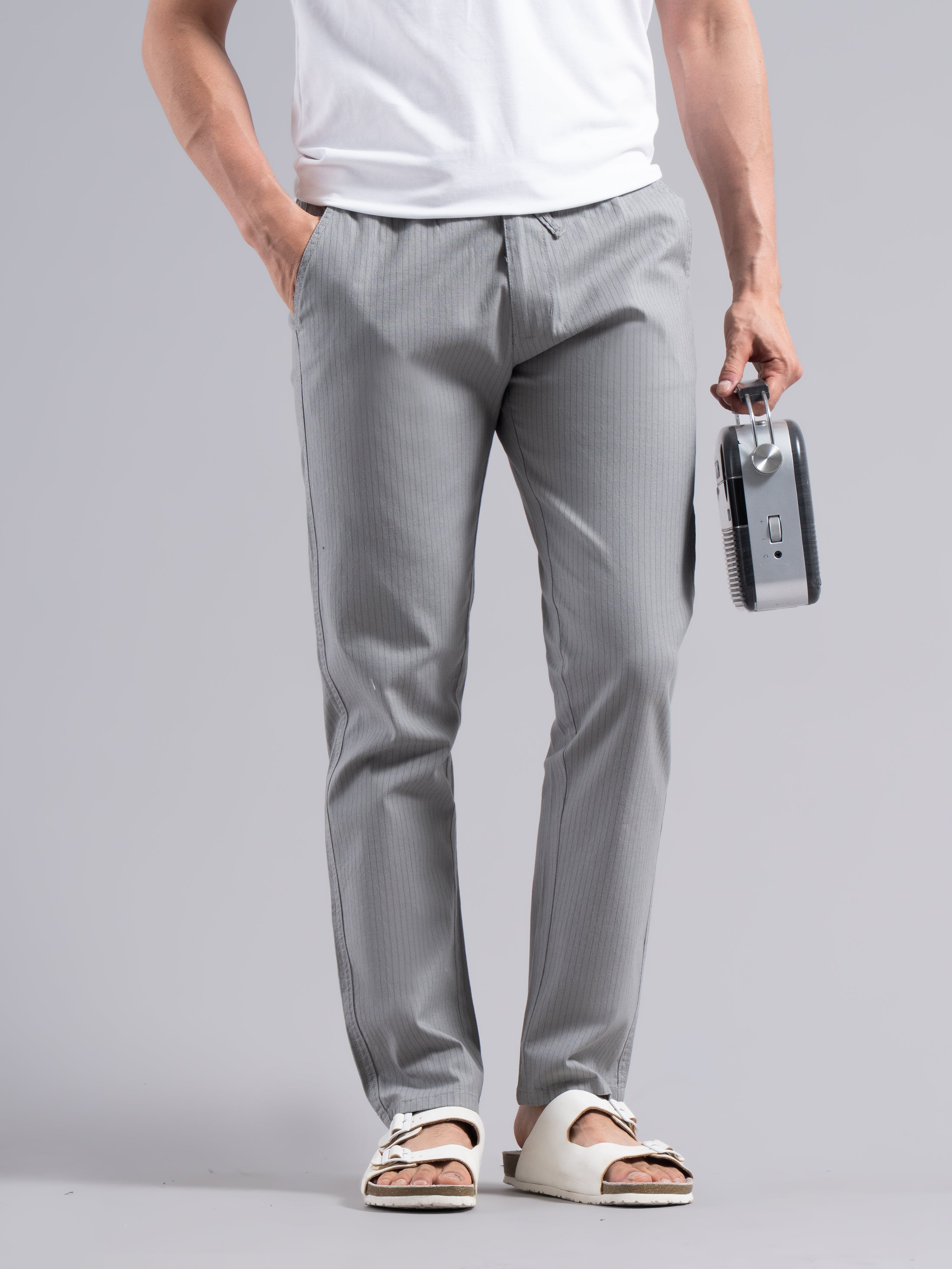 Men Linea Striped Linen Pant