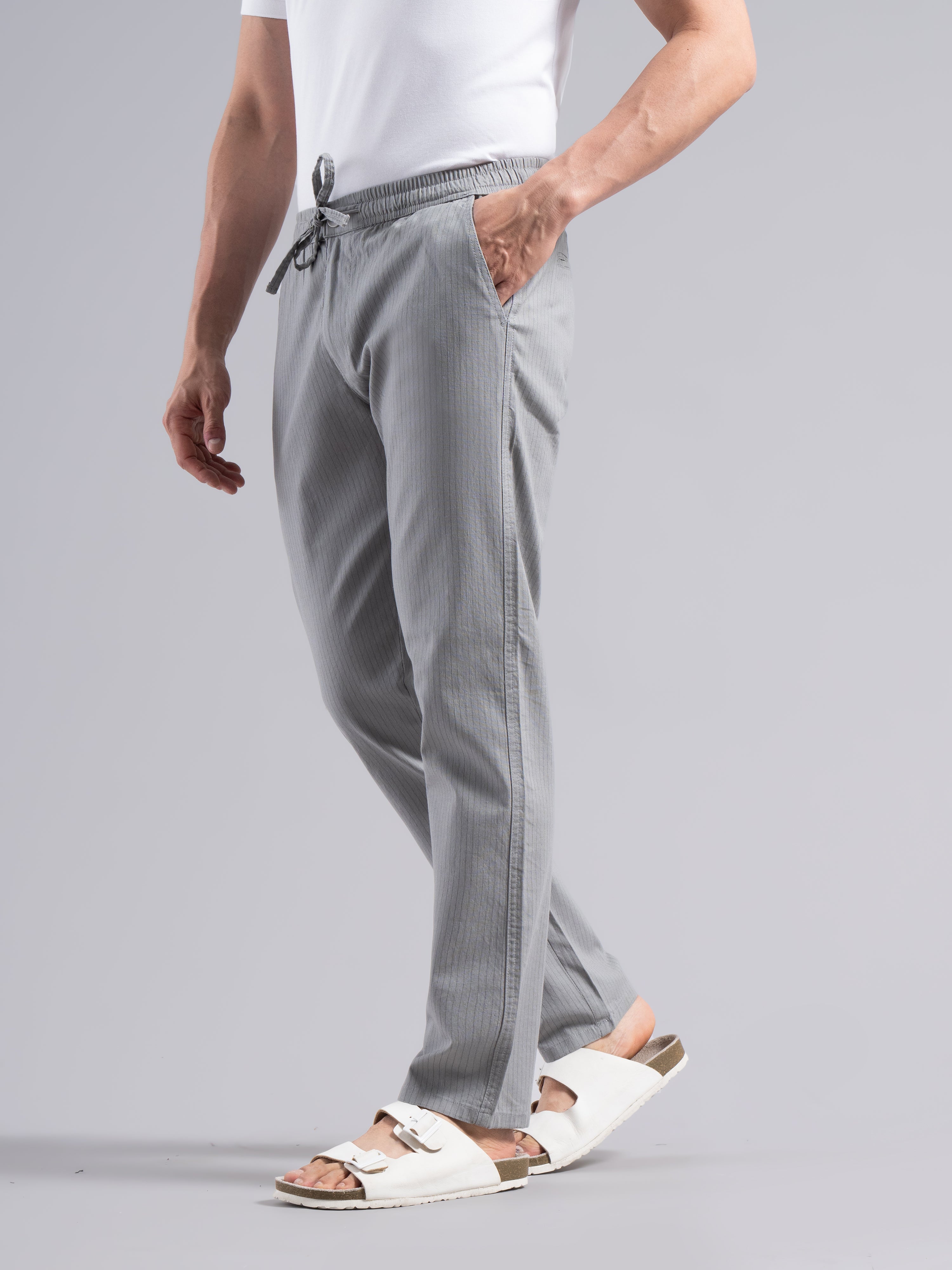 Men Linea Striped Linen Pant