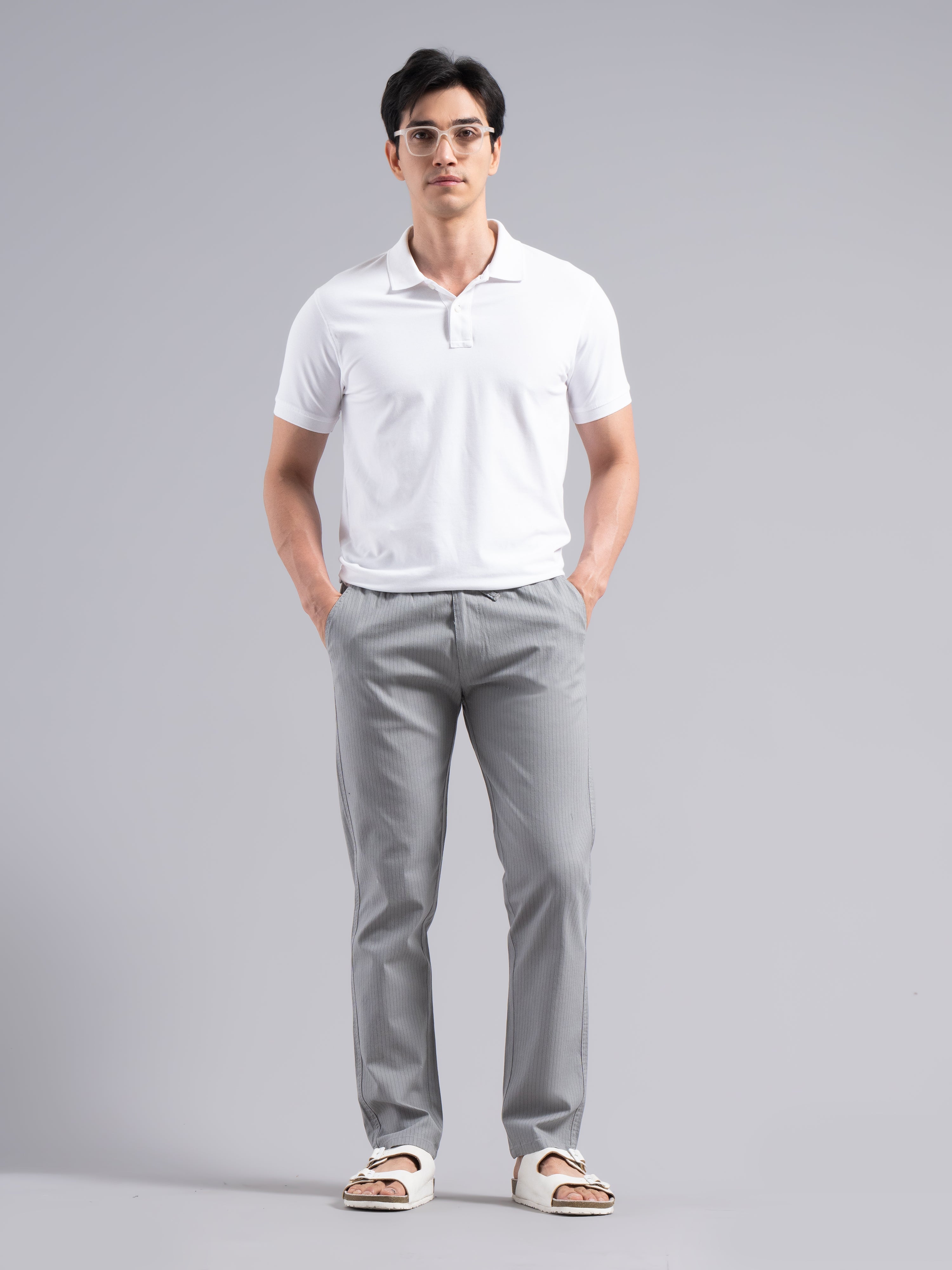 Men Linea Striped Linen Pant