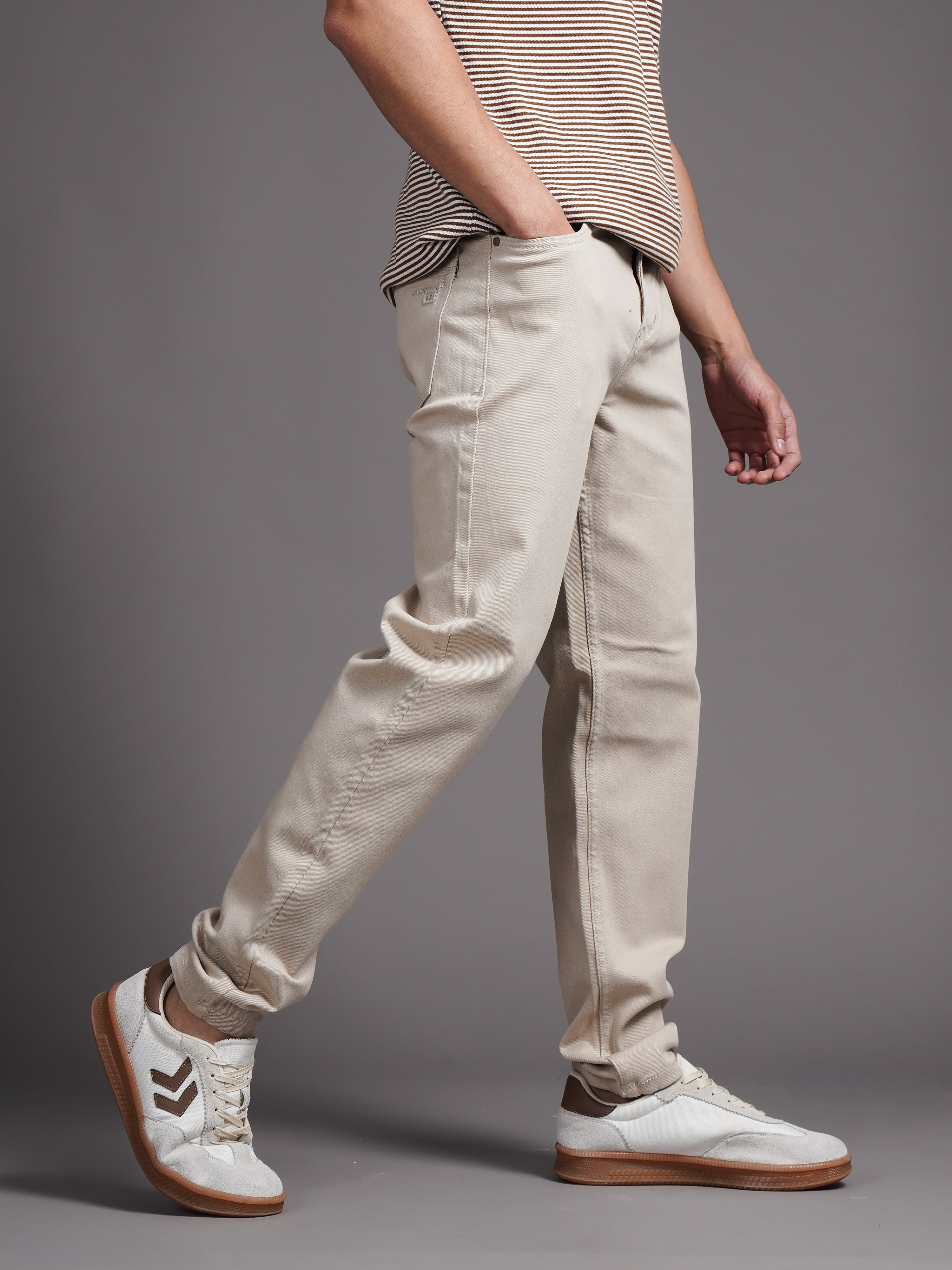 Men Mavik Beige Drill Pant
